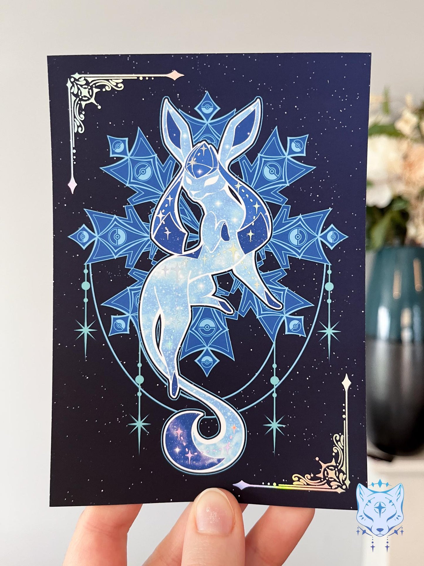 Celestial Eeveelutions - Deluxe Holographic Foiled Postcards