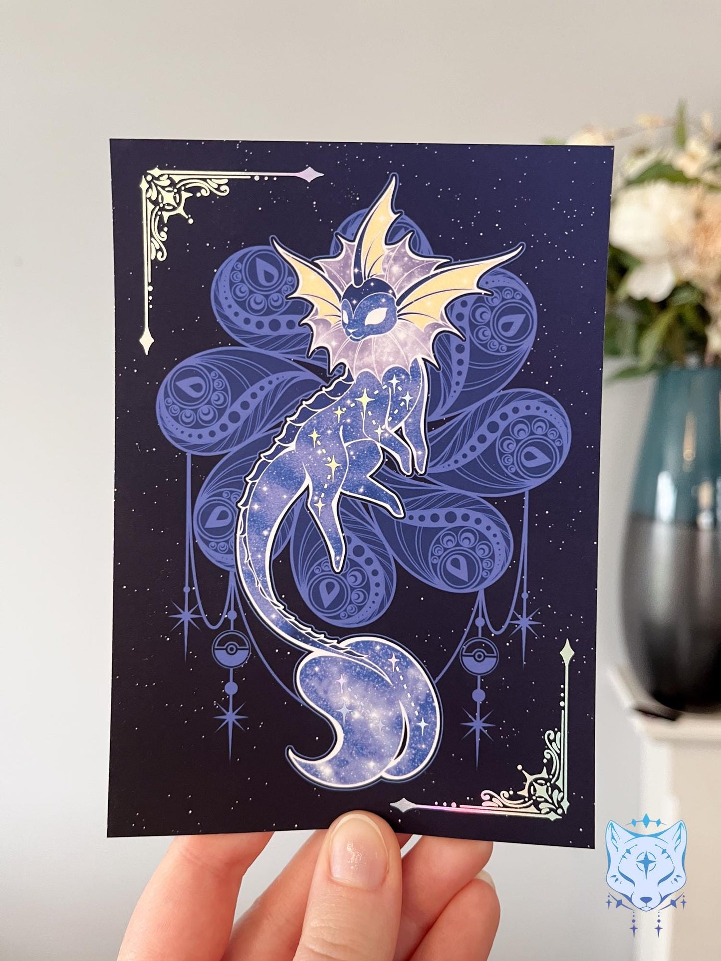 Celestial Eeveelutions - Deluxe Holographic Foiled Postcards