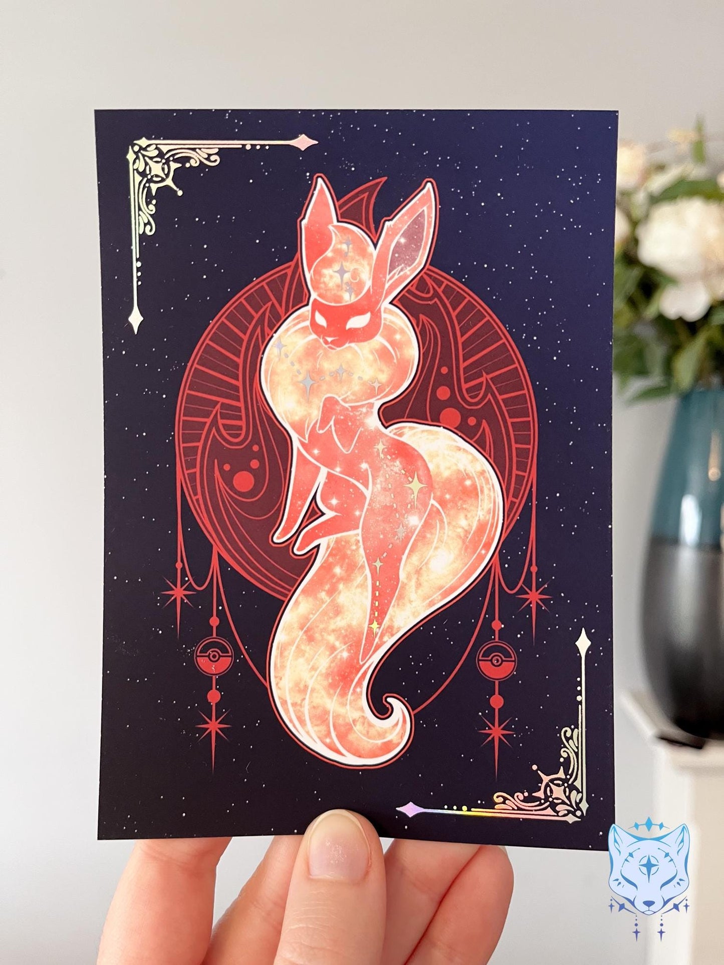 Celestial Eeveelutions - Deluxe Holographic Foiled Postcards