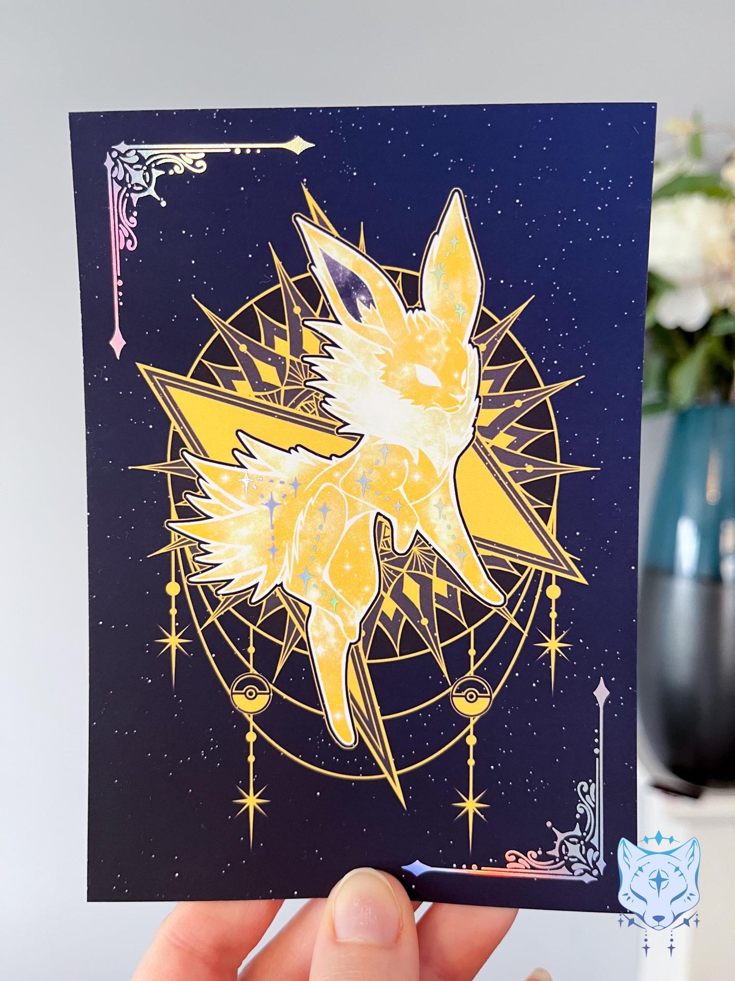 Celestial Eeveelutions - Deluxe Holographic Foiled Postcards