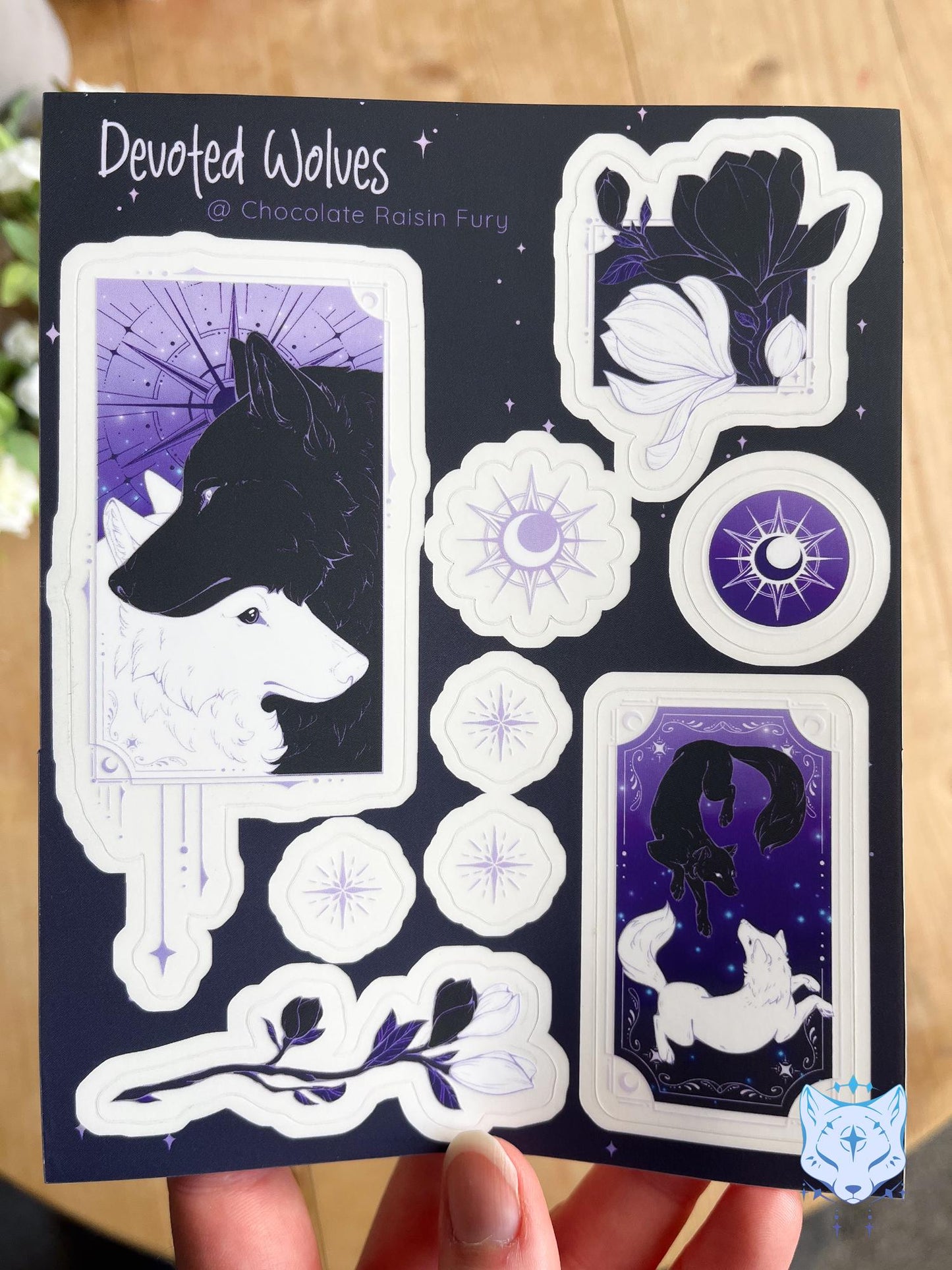 Devoted Wolves clear sticker sheet | 13 x 16.3 cm