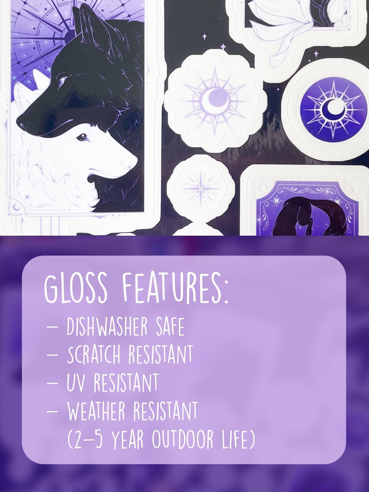 Devoted Wolves clear sticker sheet | 13 x 16.3 cm