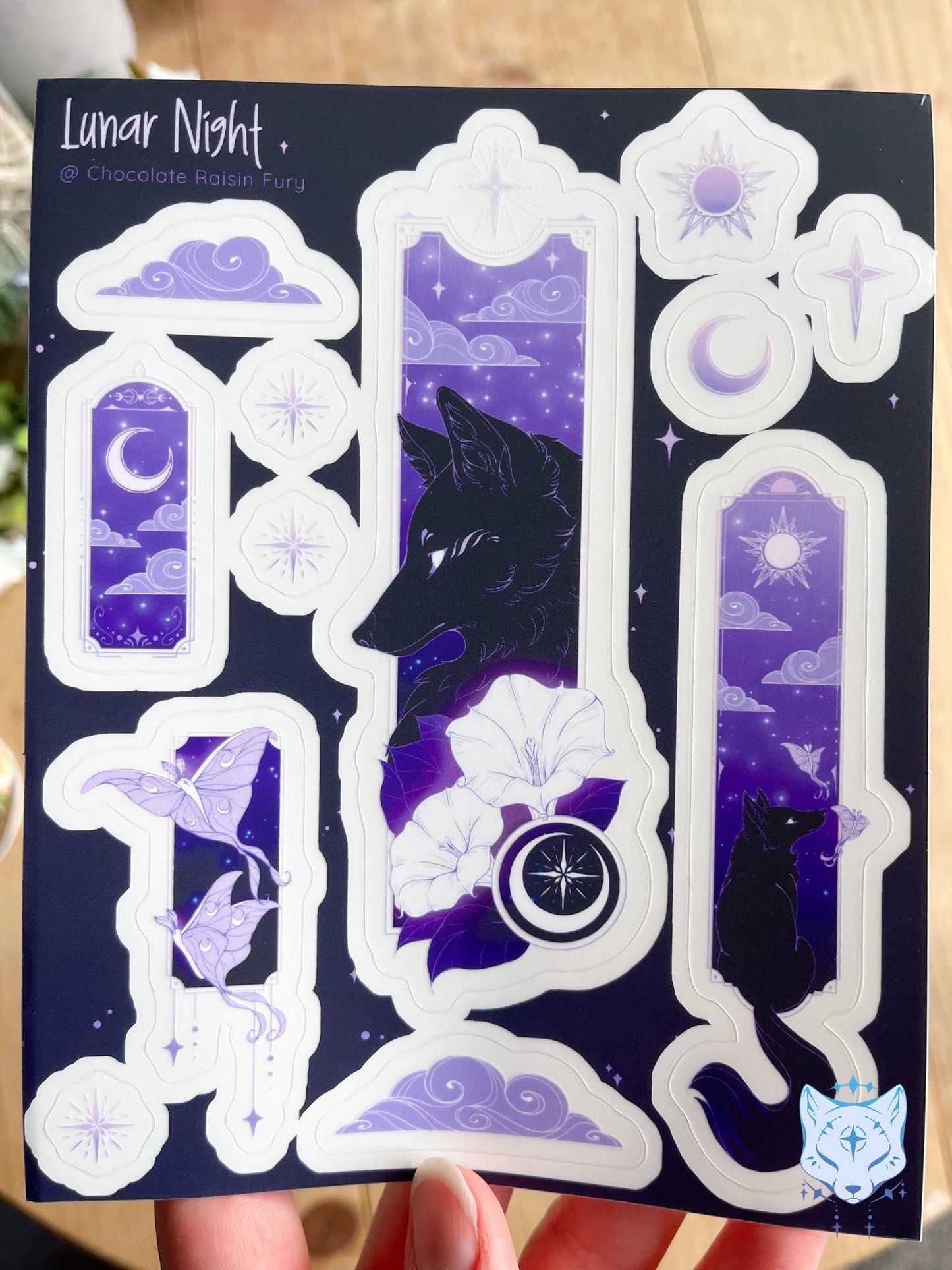 Lunar Fox clear sticker sheet | 13 x 16.3 cm