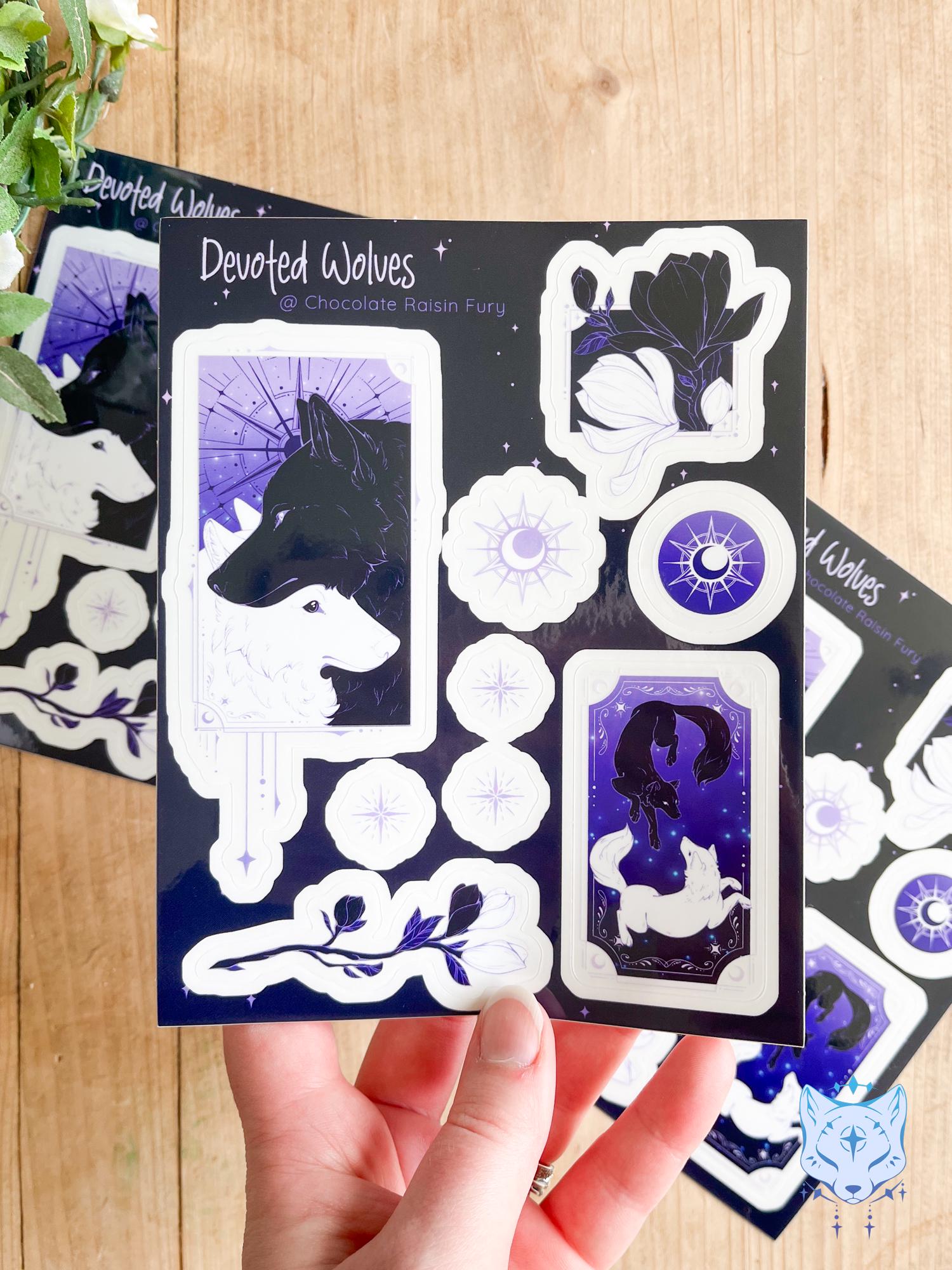 Devoted Wolves clear sticker sheet | 13 x 16.3 cm