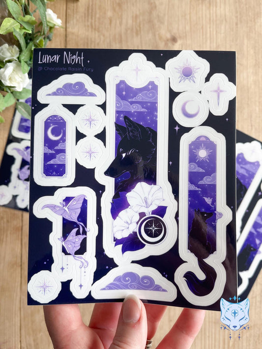 Lunar Fox clear sticker sheet | 13 x 16.3 cm