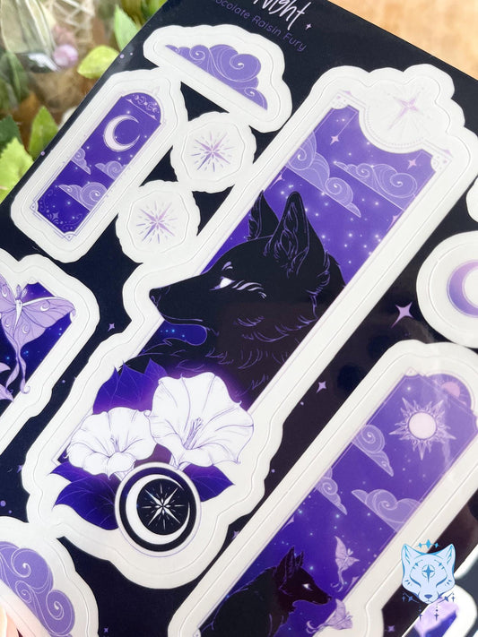 Lunar Fox clear sticker sheet | 13 x 16.3 cm