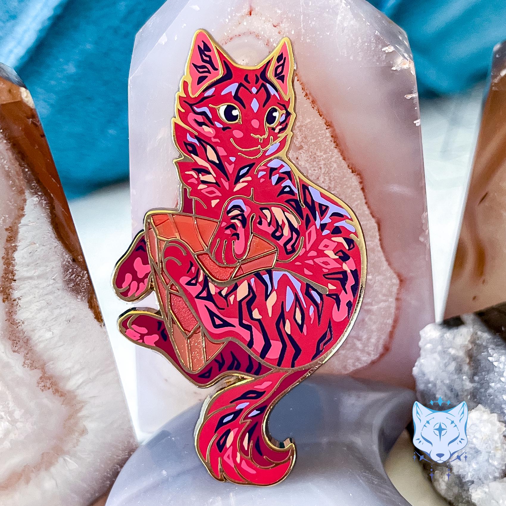 Ruby Cat - July Birthstone Pin