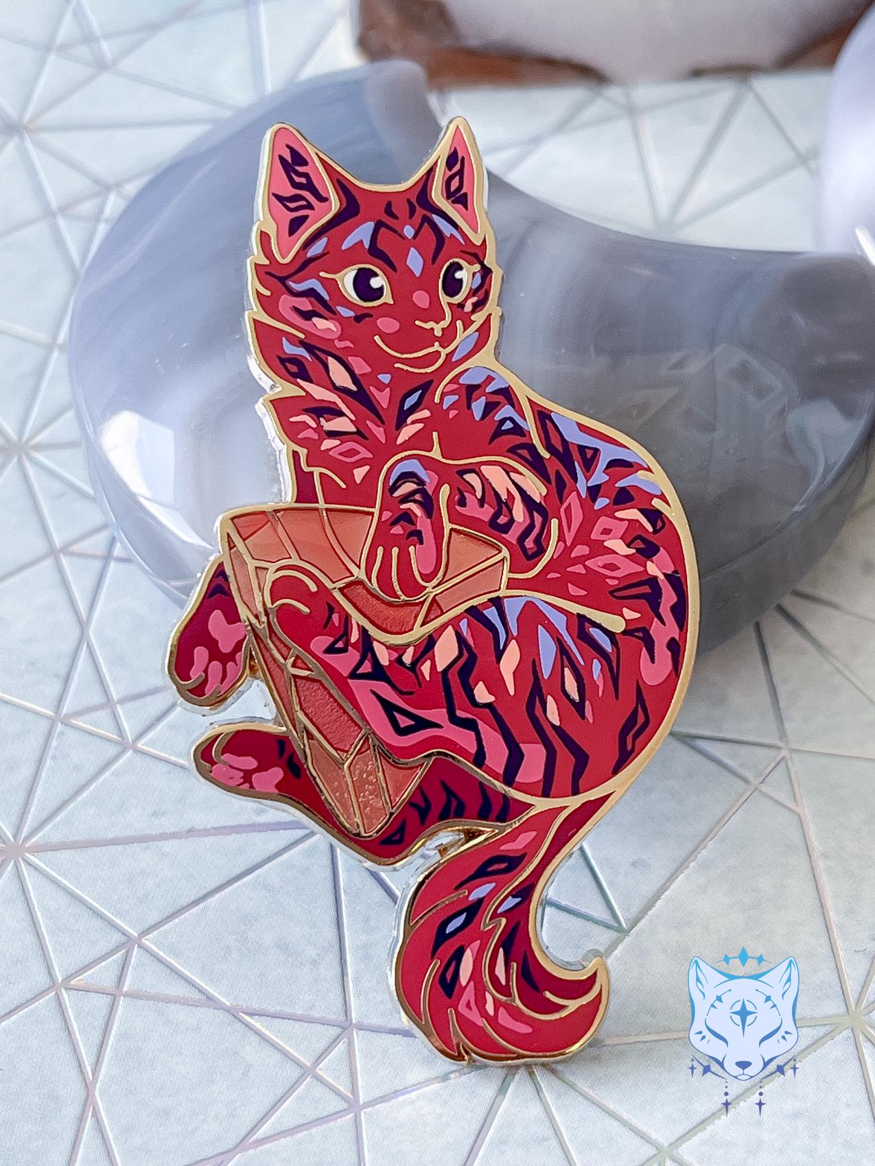 Ruby Cat - July Birthstone Pin