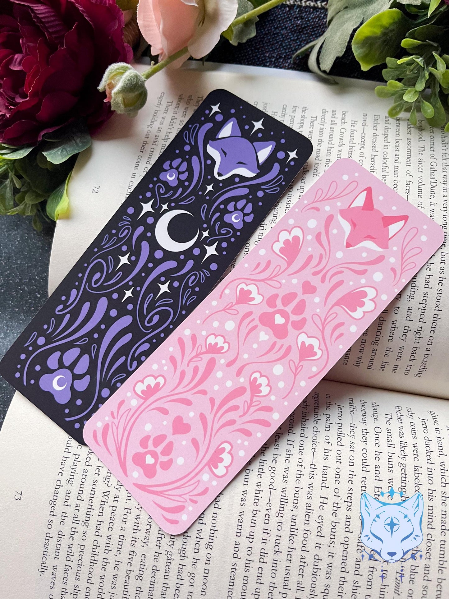 Celestial & Floral Fox Paper Bookmarks