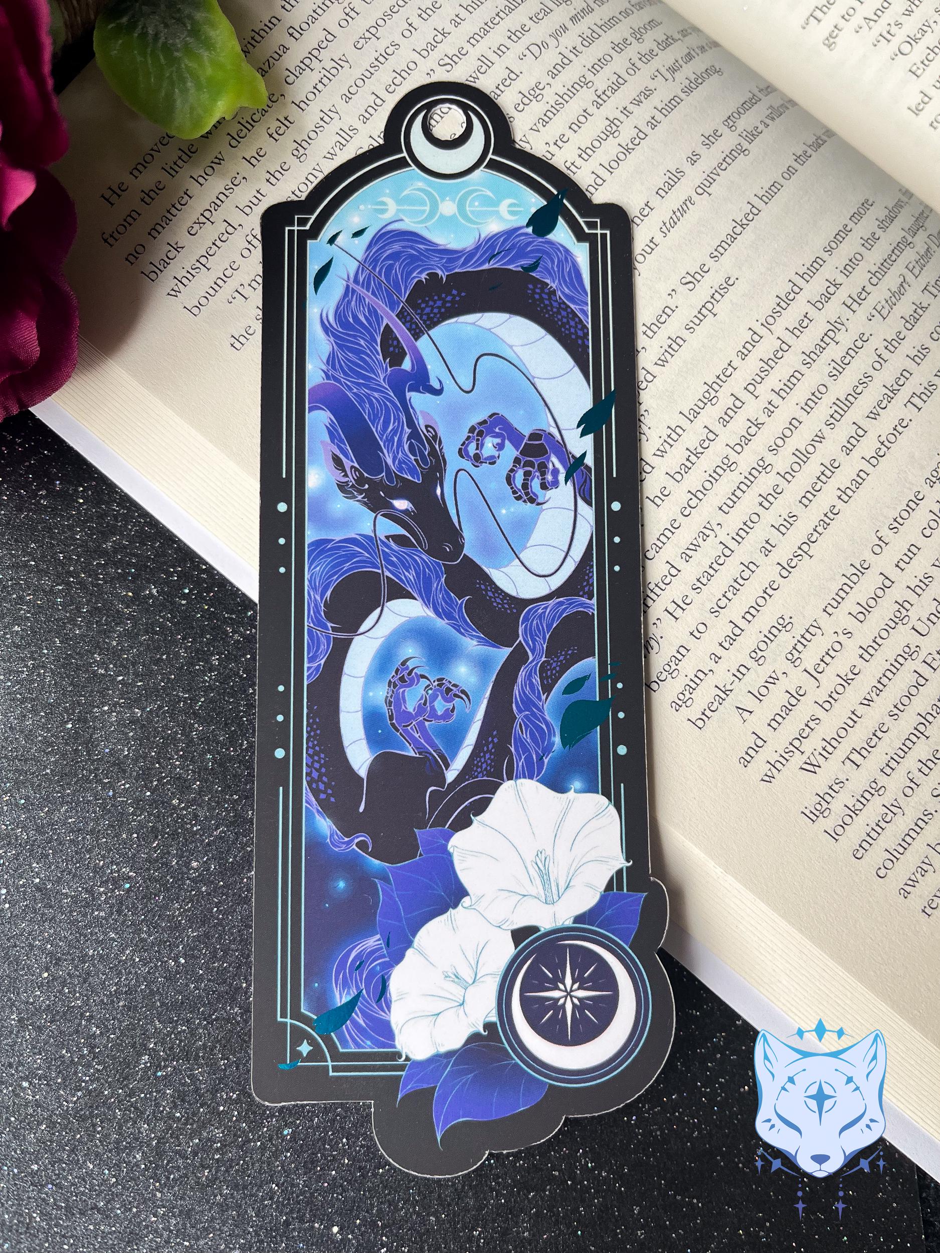 Asian Dragon Bookmark with teal foil detail