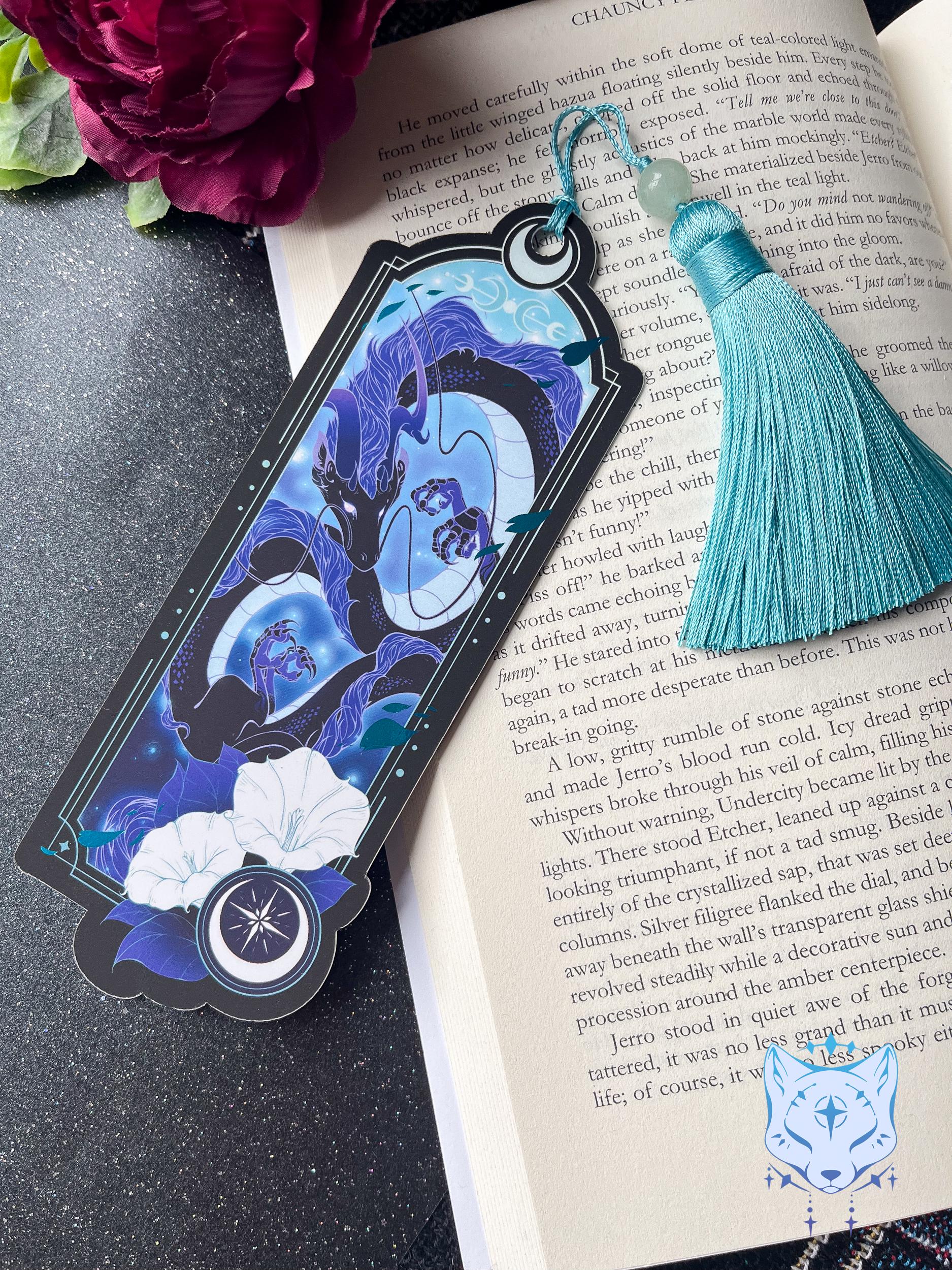 Asian Dragon Bookmark with teal foil detail