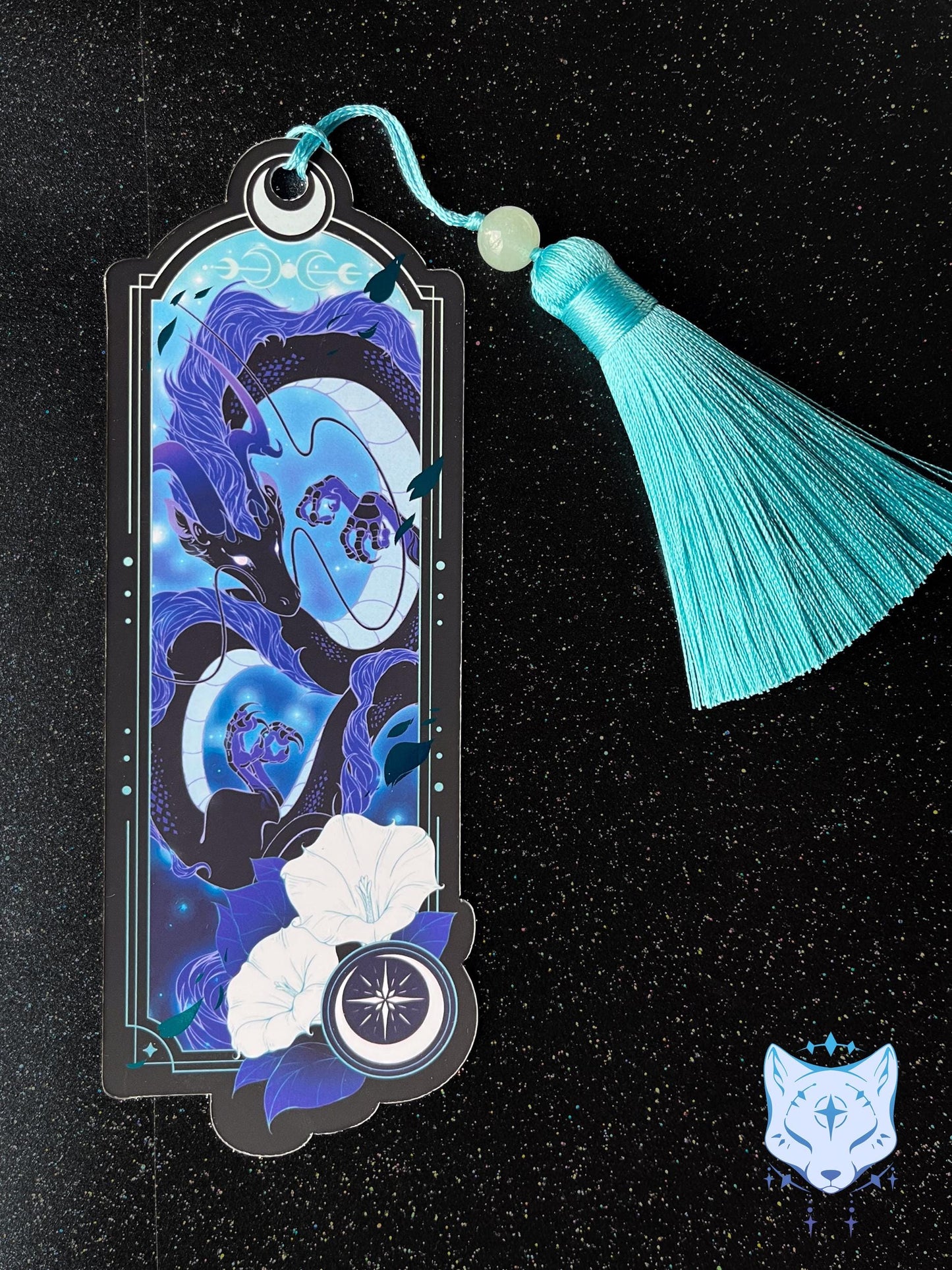 Asian Dragon Bookmark with teal foil detail