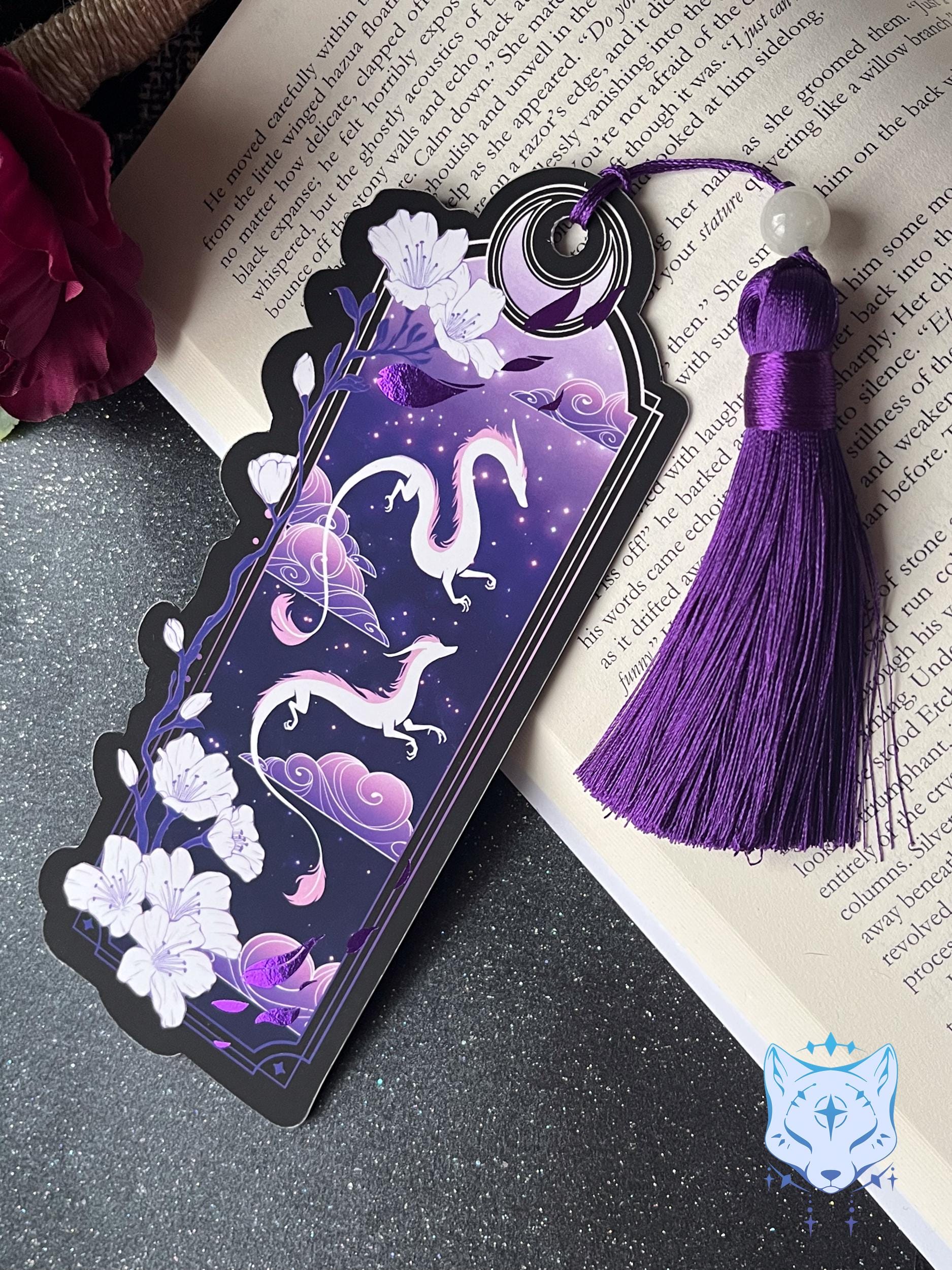 Purple Dragon Bookmark with foil detail