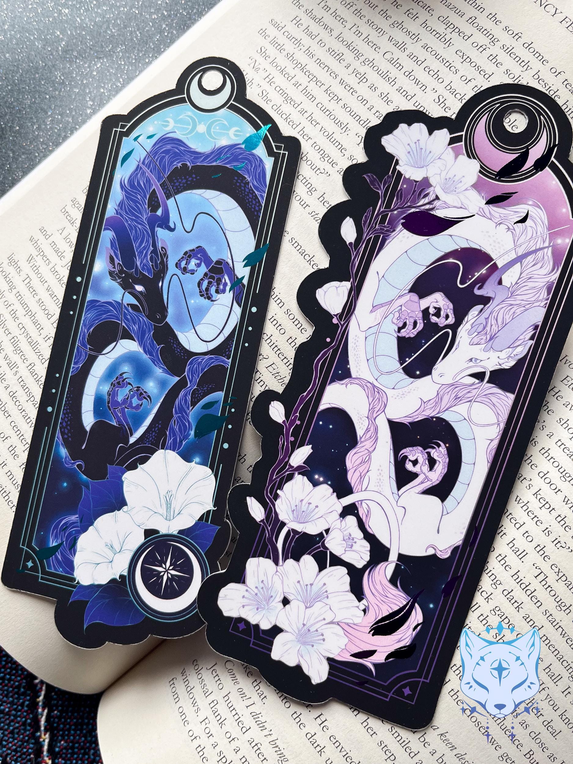 Asian Dragon Bookmark with teal foil detail