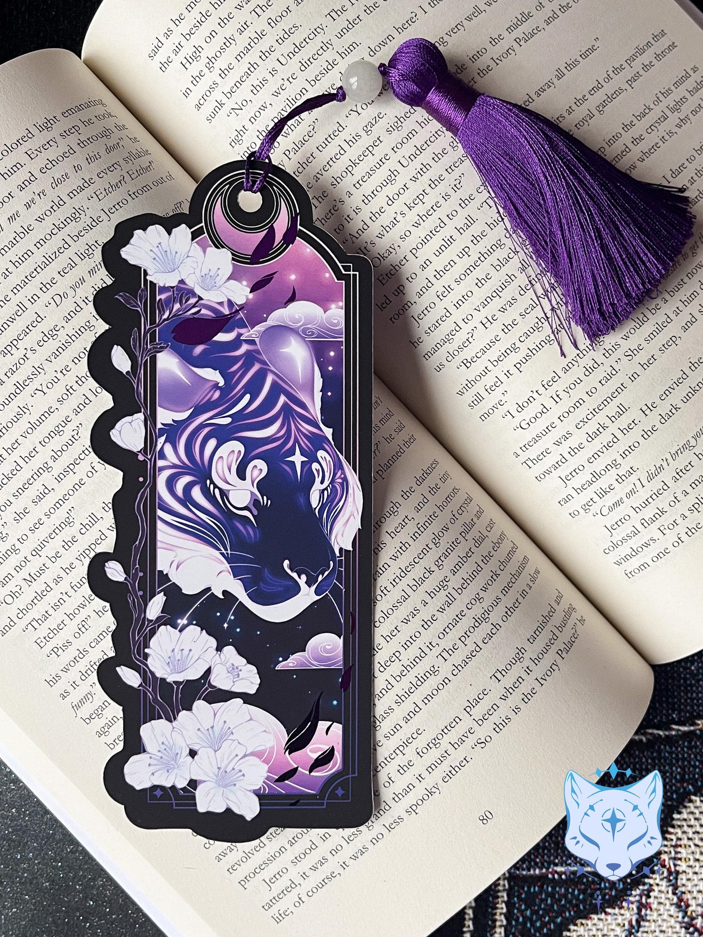 Purple Tiger Bookmark with foil detail