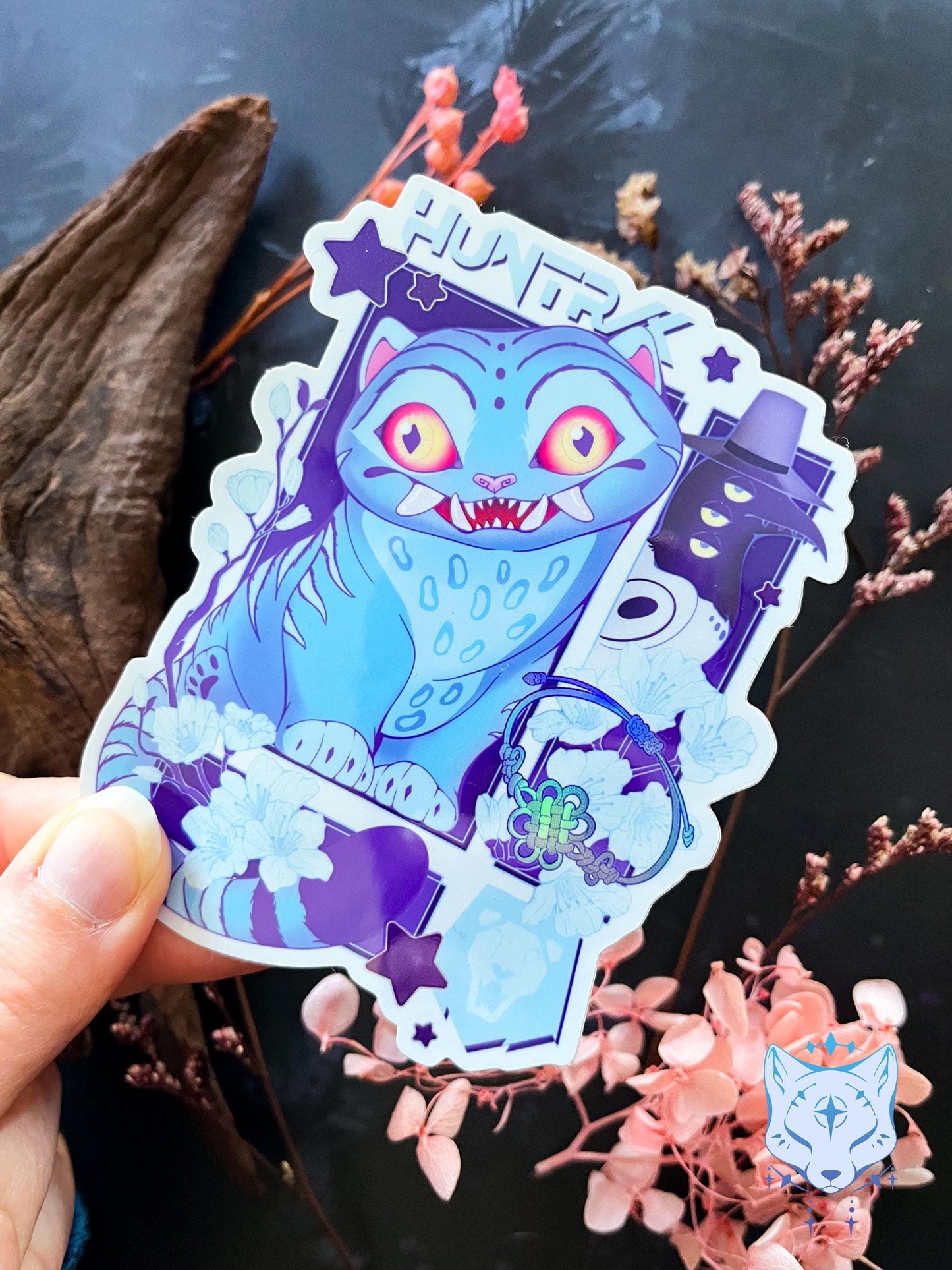 Blue Tiger Holographic Sticker | 10cm tall