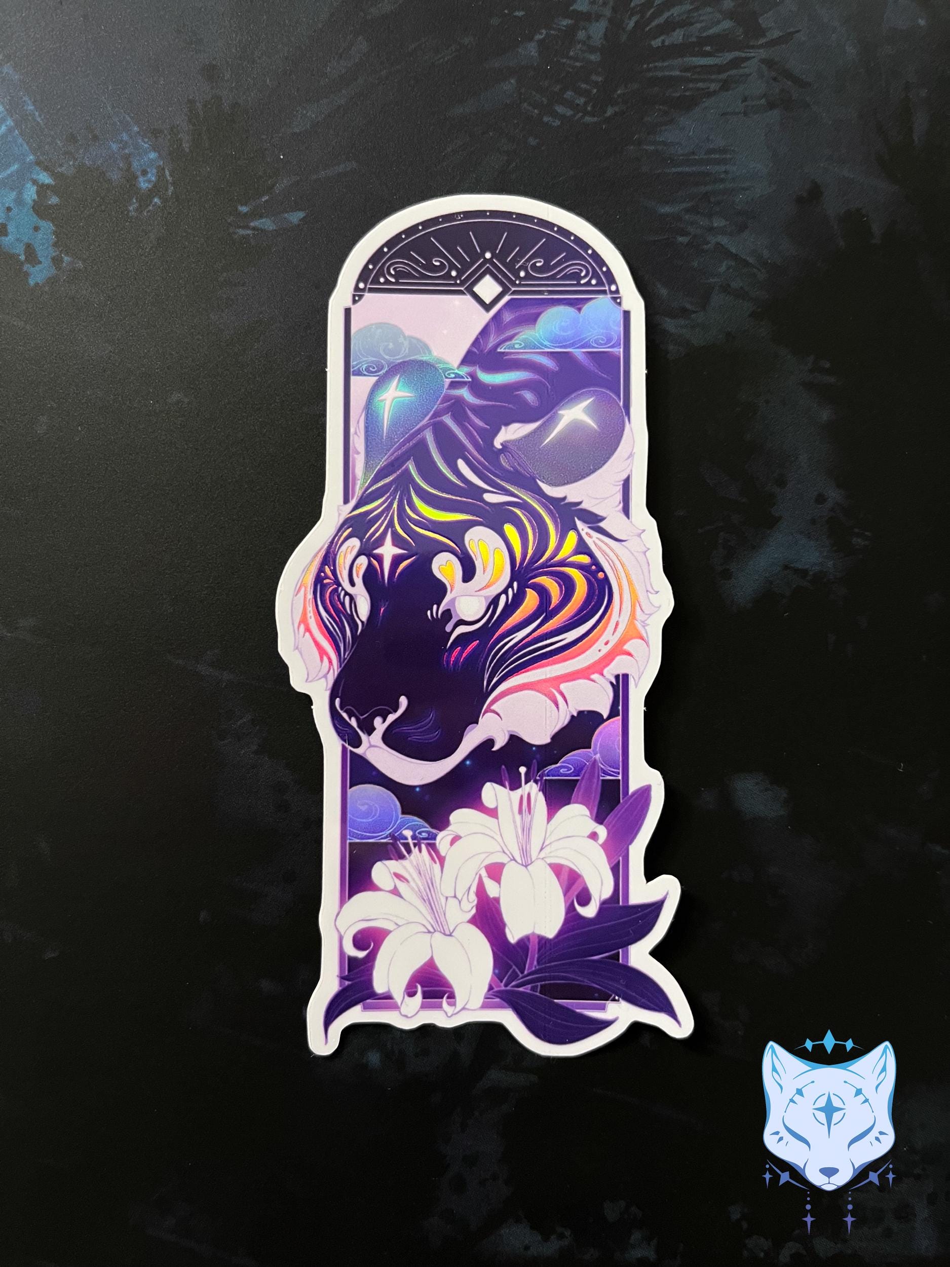 Celestial Tiger Holographic Stickers | 11.5cm tall