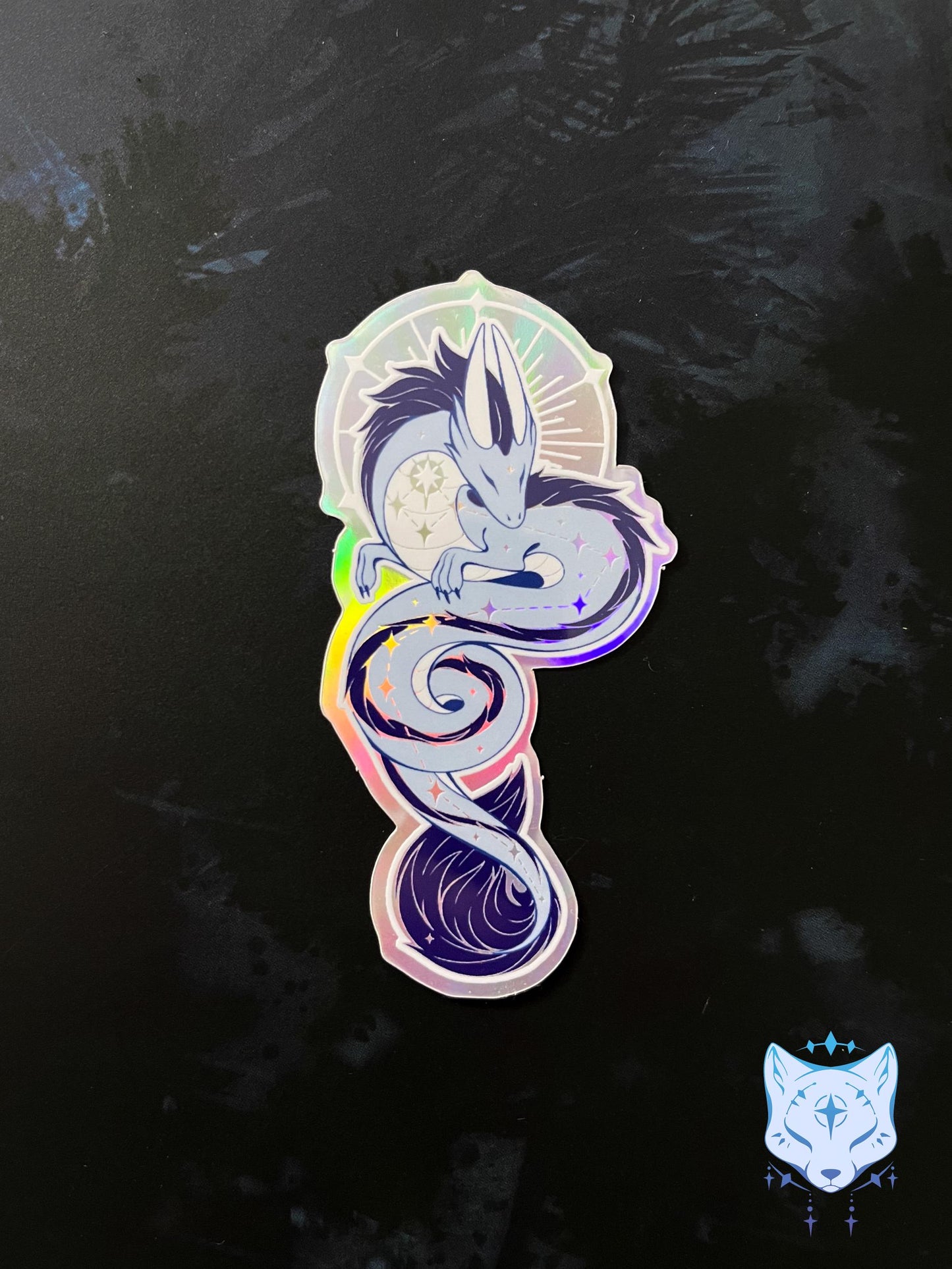 Draco Dragon Holographic stickers | 8cm tall