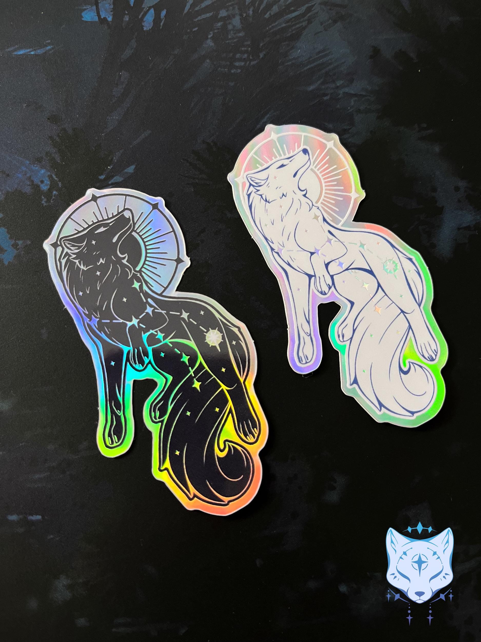 Lupus Wolf Holographic stickers | 8cm tall