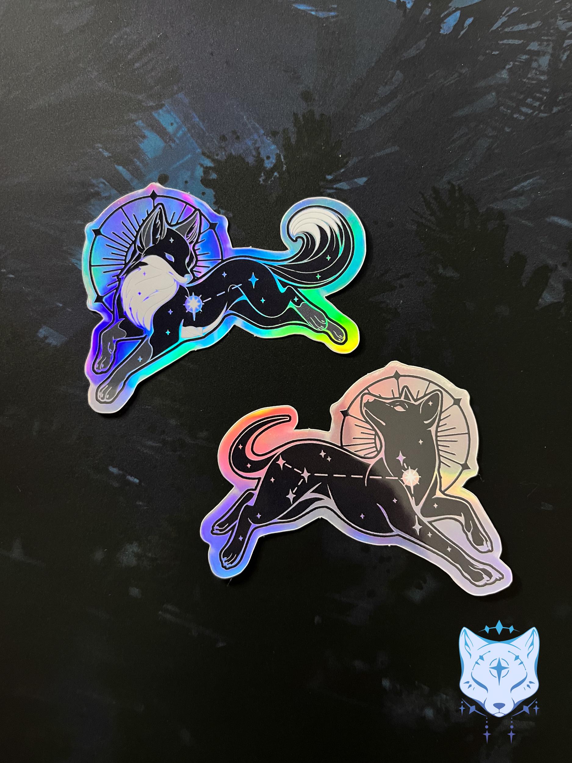 Canis Major & Minor Holographic stickers | 5cm tall