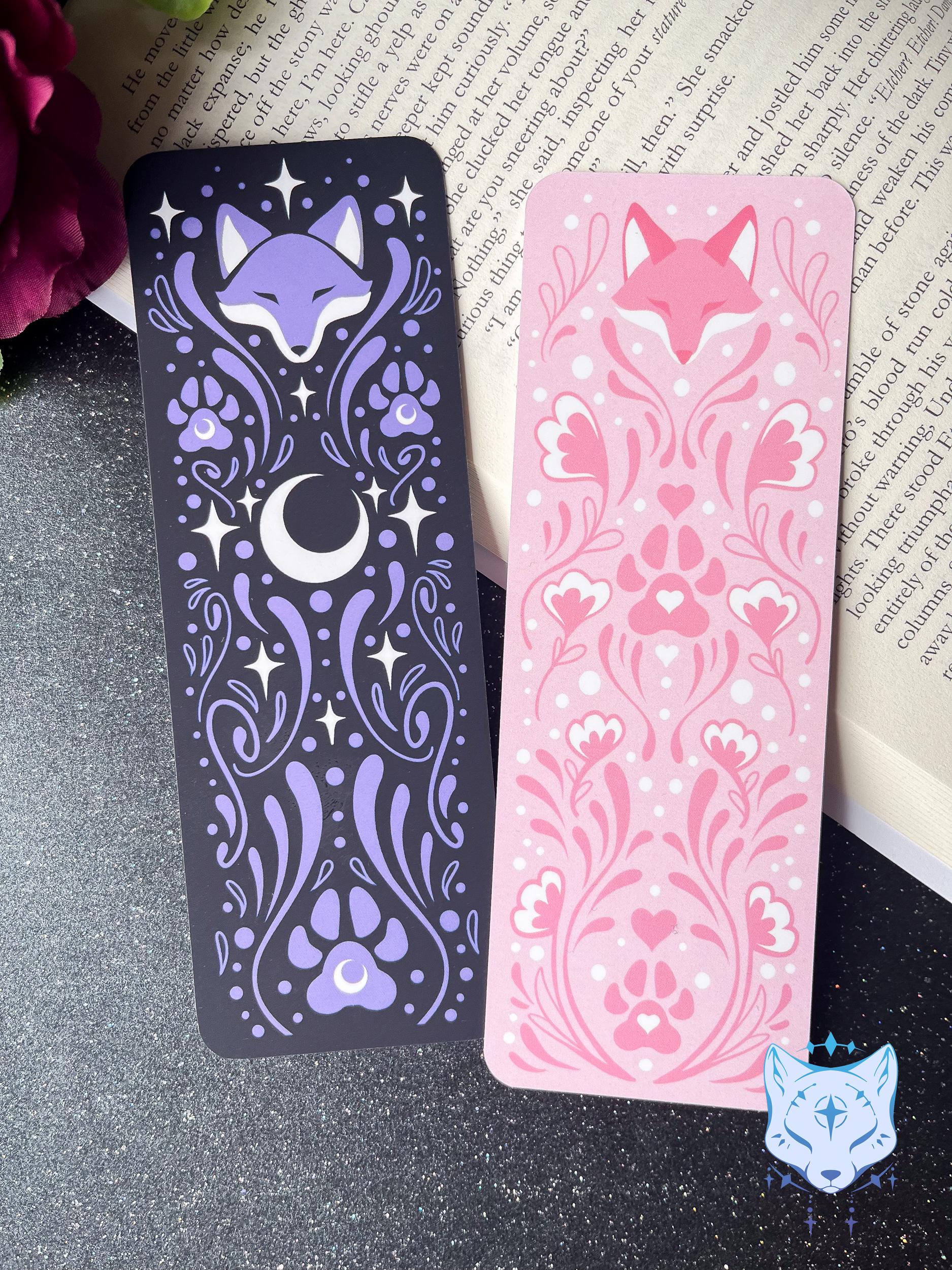 Celestial & Floral Fox Paper Bookmarks