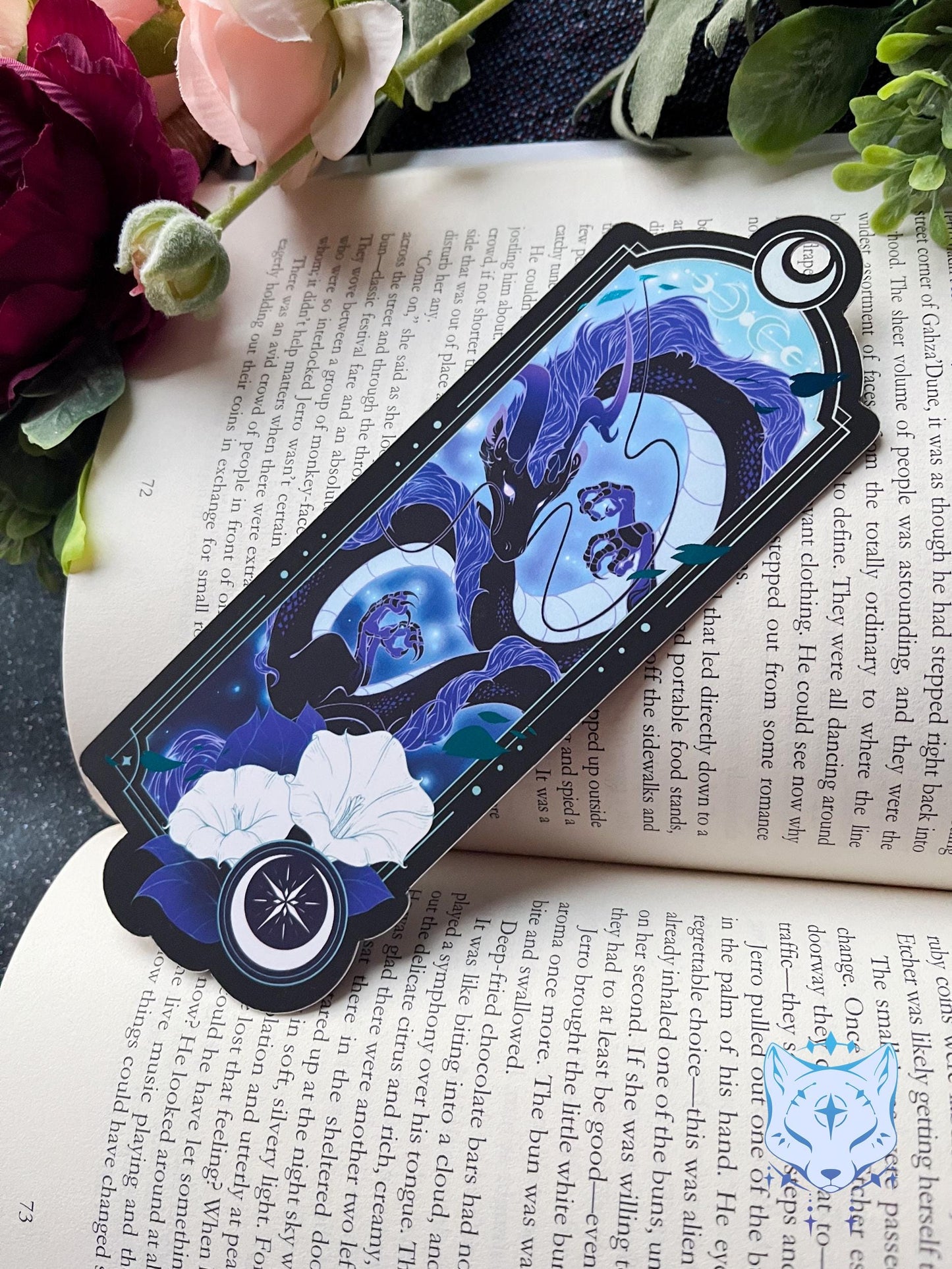 Asian Dragon Bookmark with teal foil detail