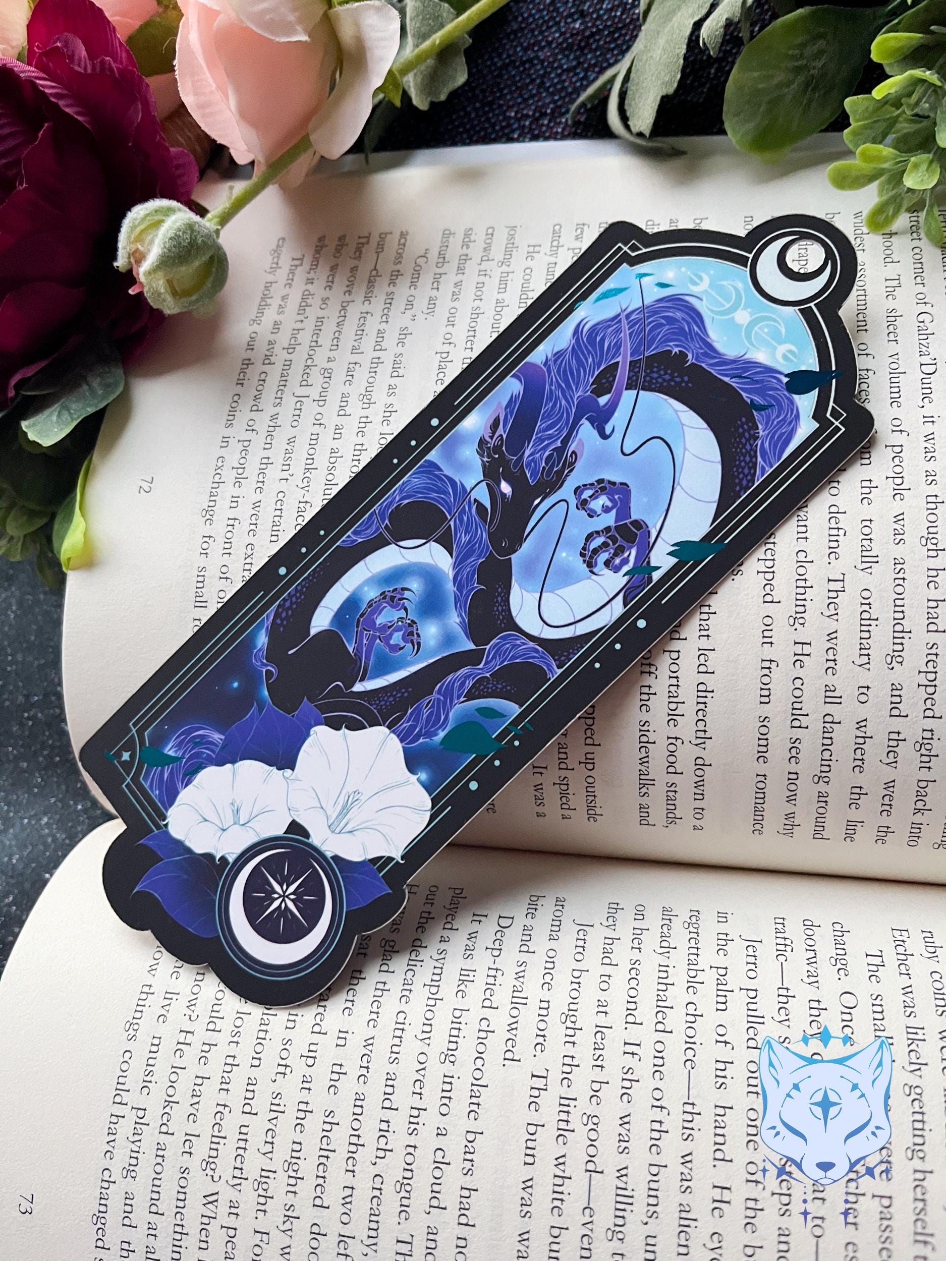 Asian Dragon Bookmark with teal foil detail