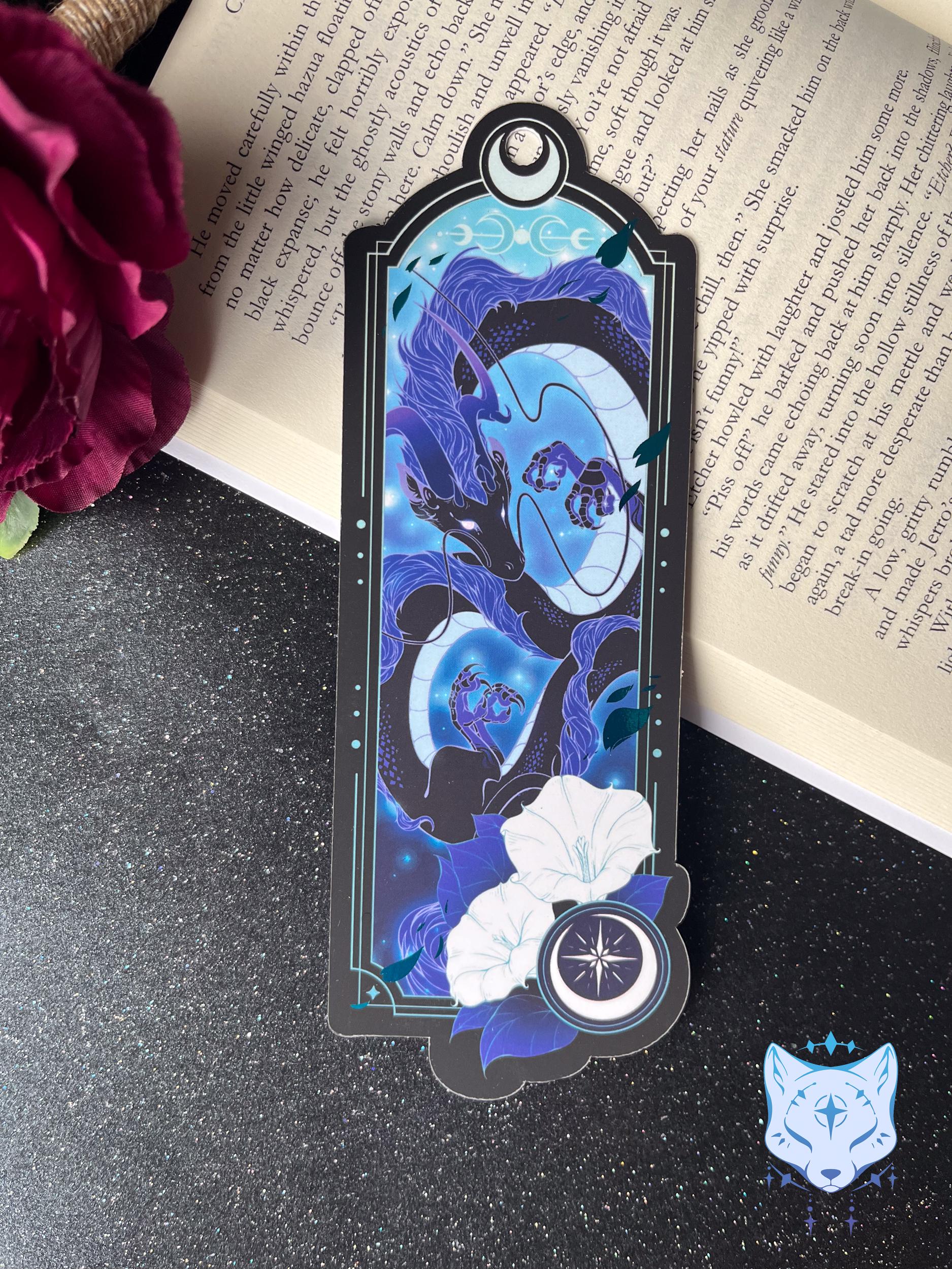 Asian Dragon Bookmark with teal foil detail