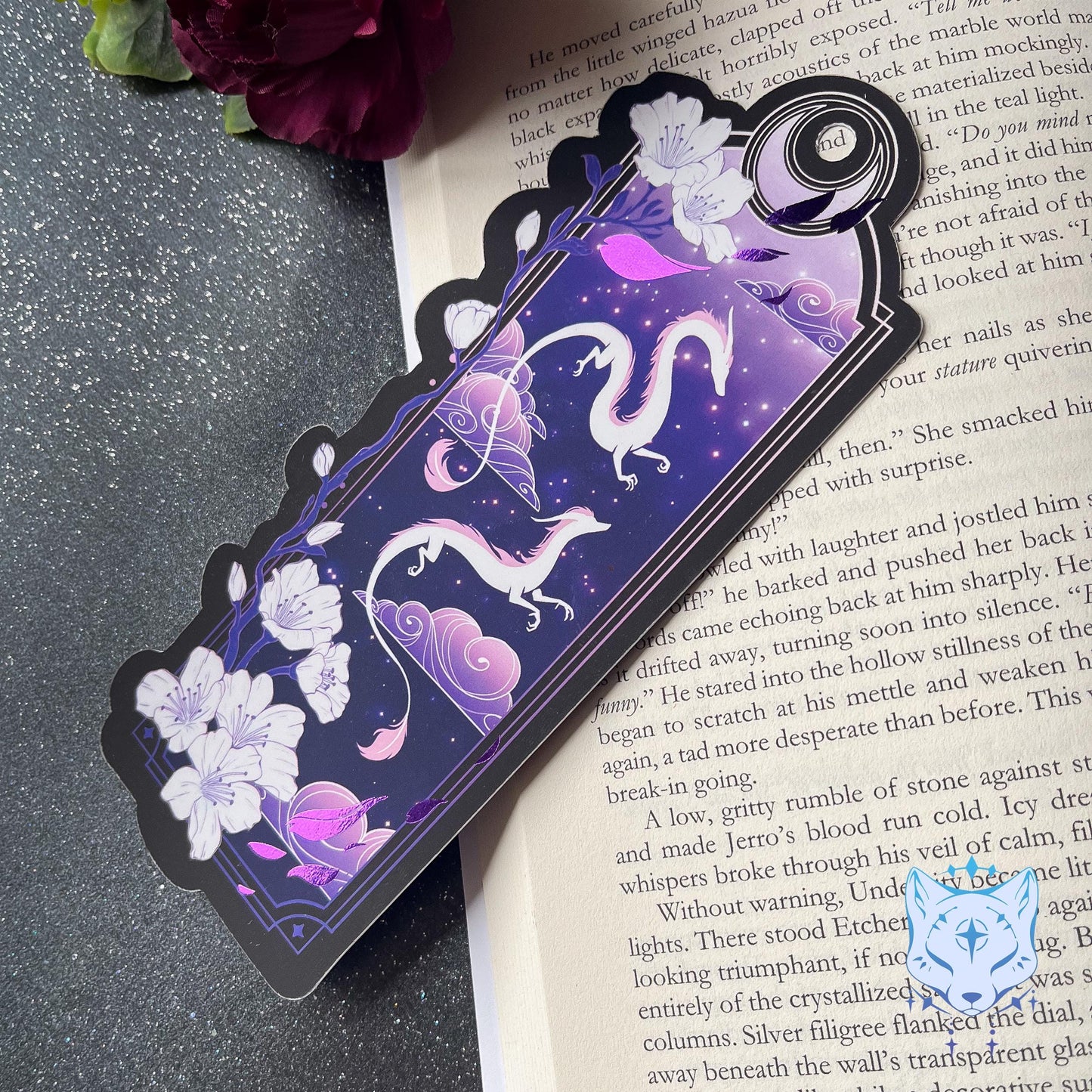 Purple Dragon Bookmark with foil detail