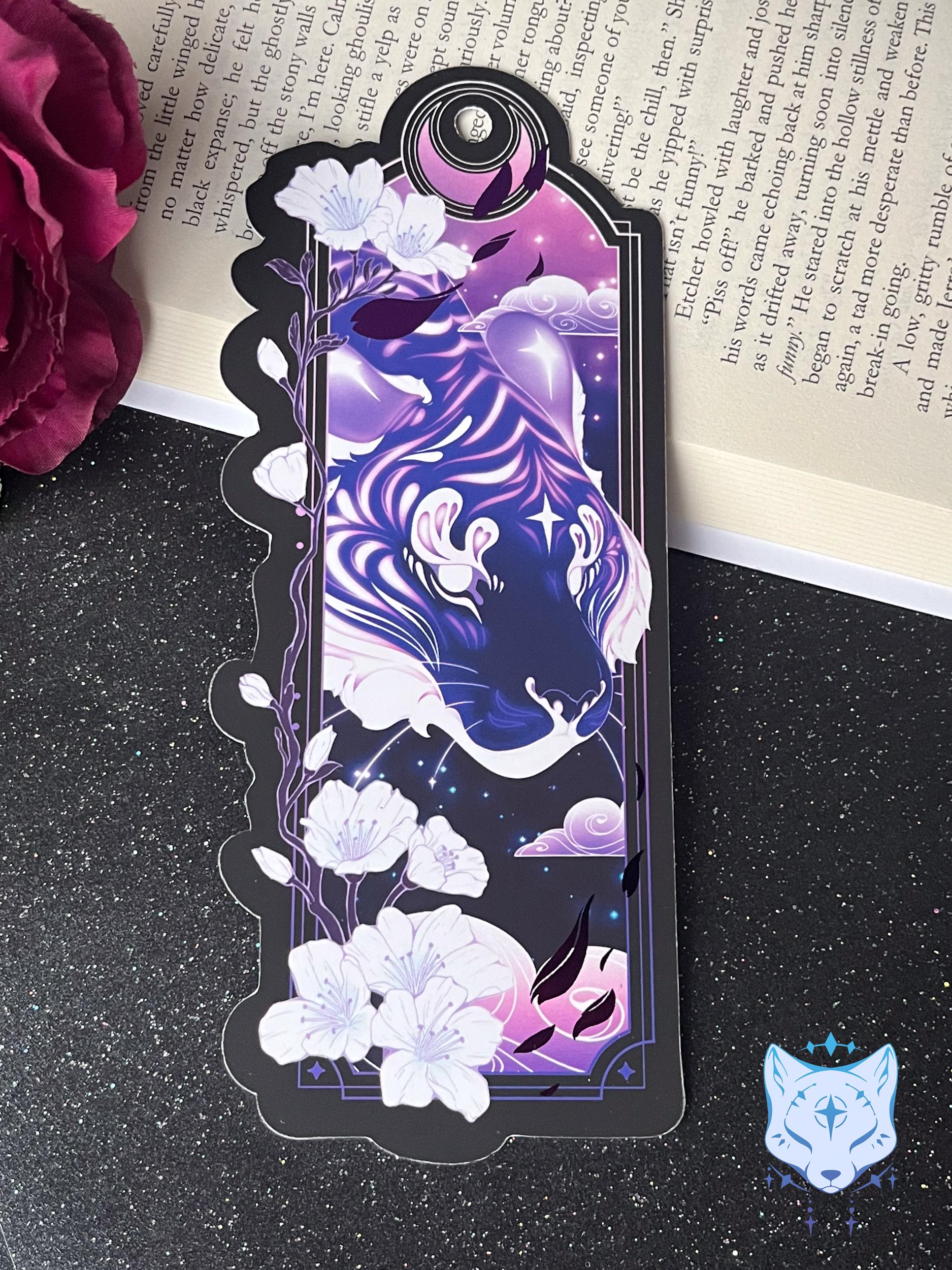 Purple Tiger Bookmark with foil detail