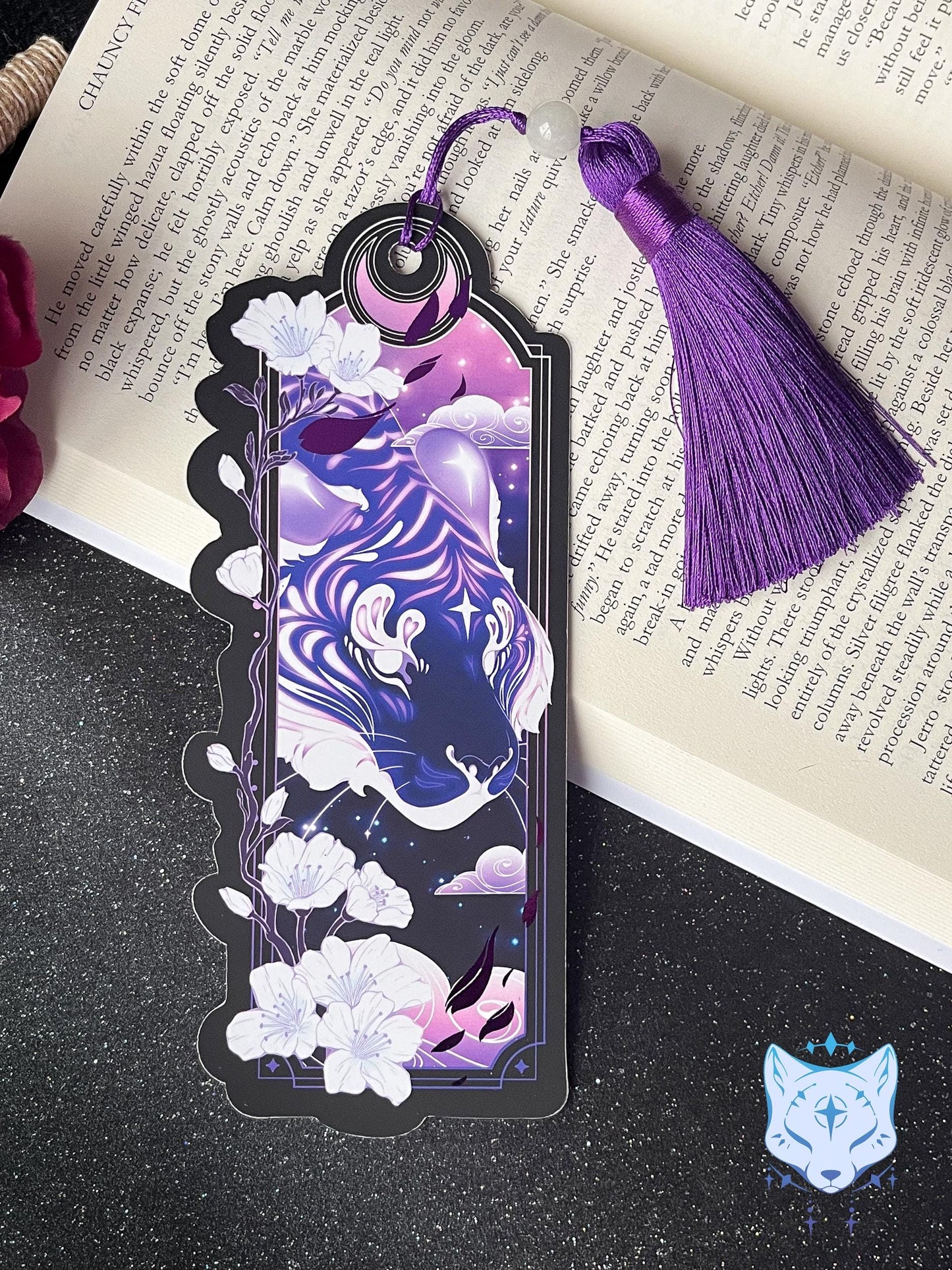Purple Tiger Bookmark with foil detail
