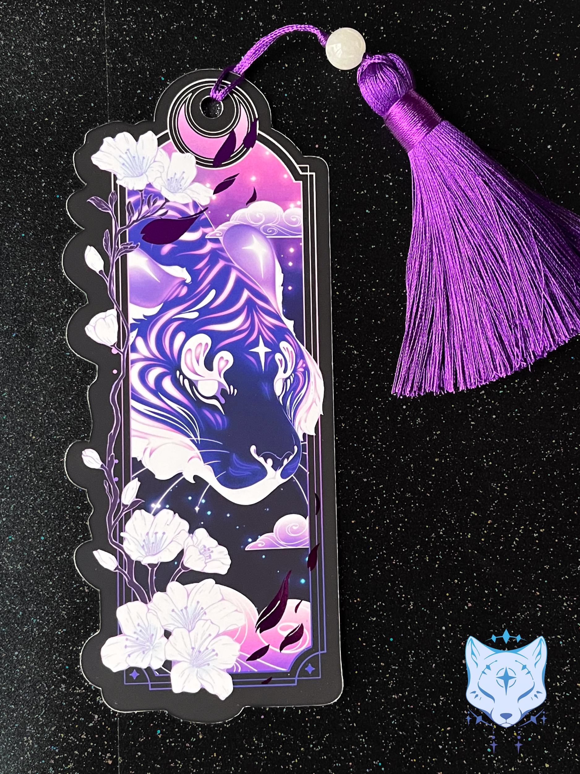 Purple Tiger Bookmark with foil detail