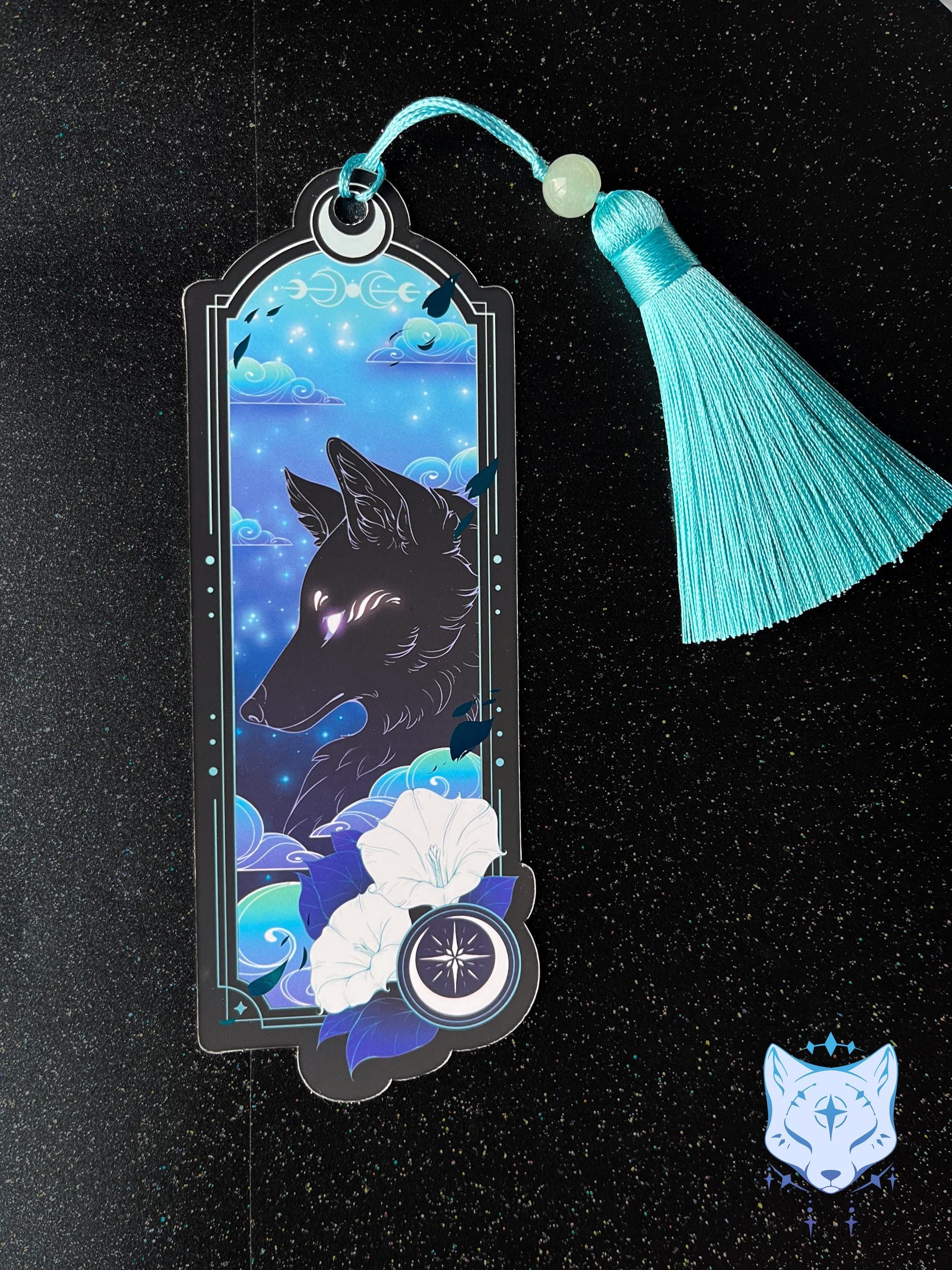 Black Fox Bookmark with teal foil detail