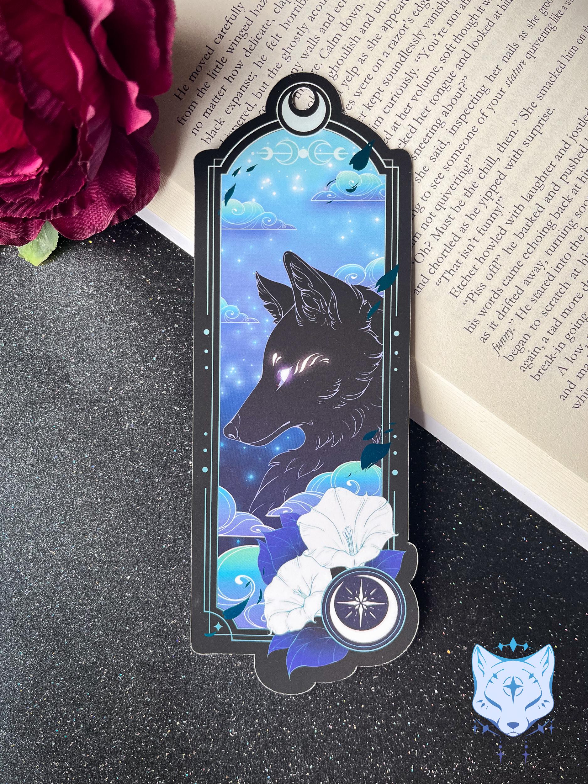 Black Fox Bookmark with teal foil detail