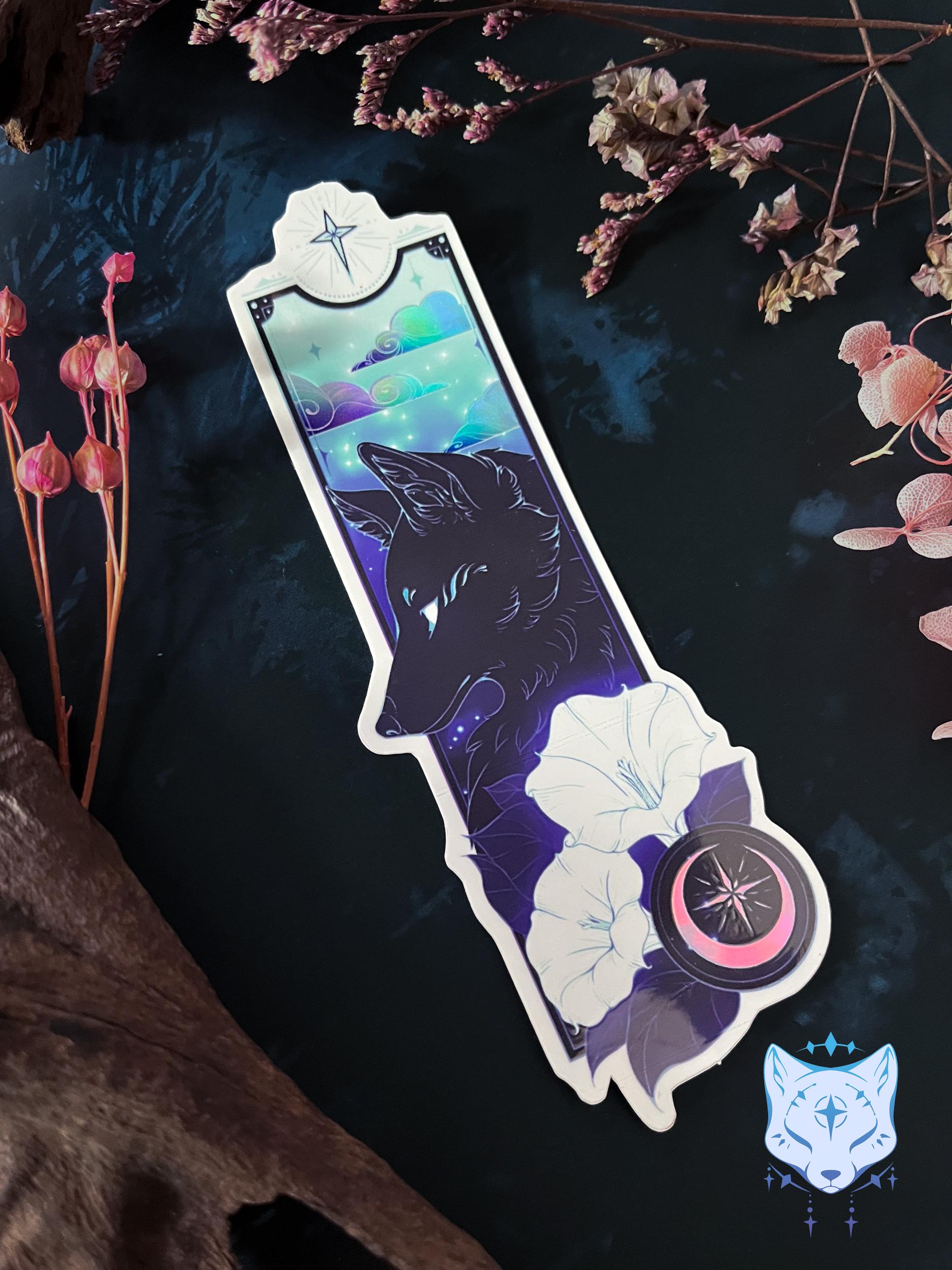 Black Fox Holographic Stickers | 13cm tall