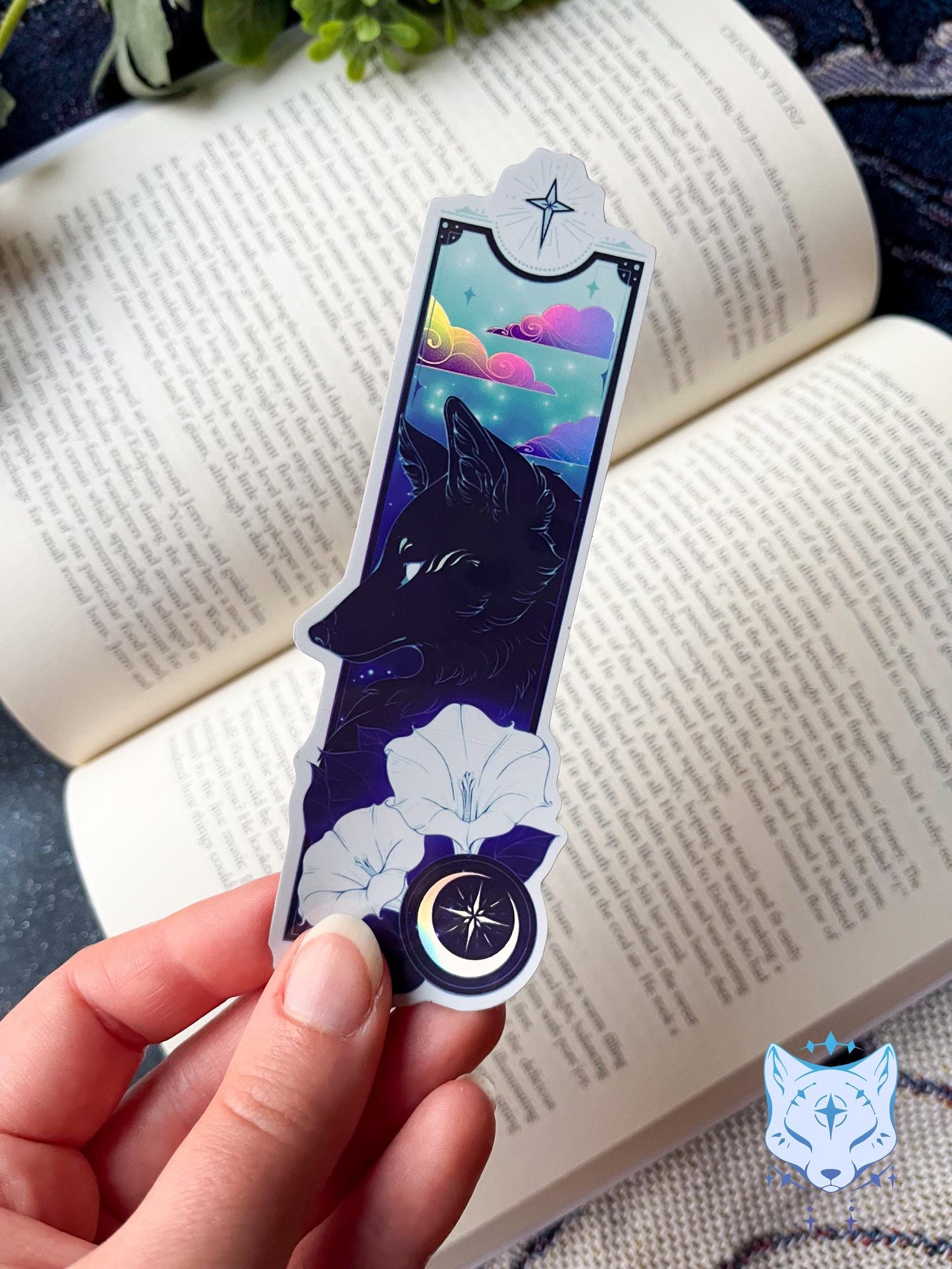 Black Fox Holographic Stickers | 13cm tall