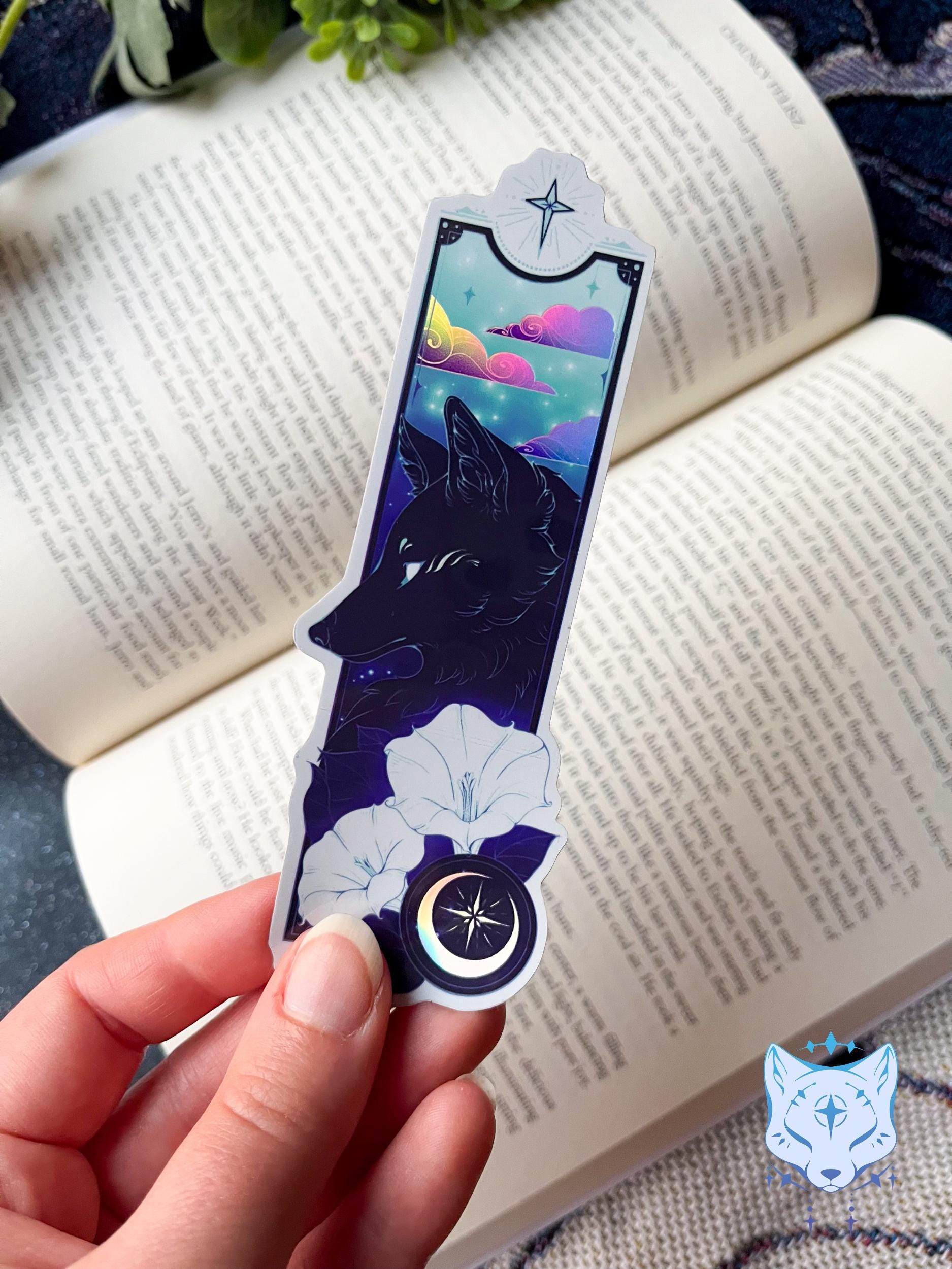 Black Fox Holographic Stickers | 13cm tall