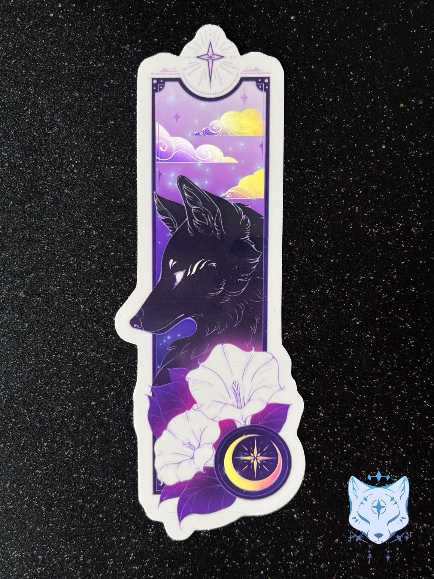 Black Fox Holographic Stickers | 13cm tall