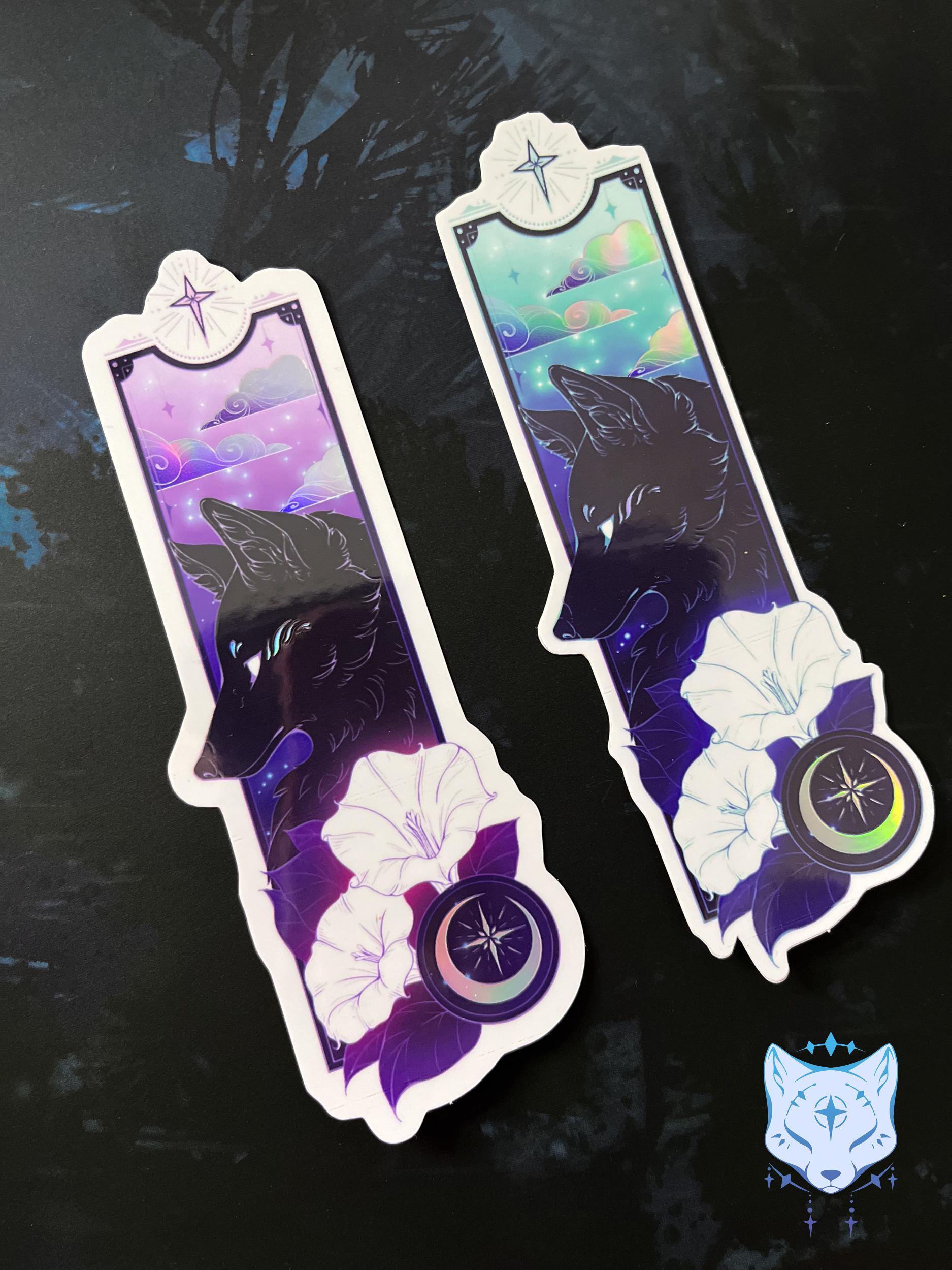 Black Fox Holographic Stickers | 13cm tall