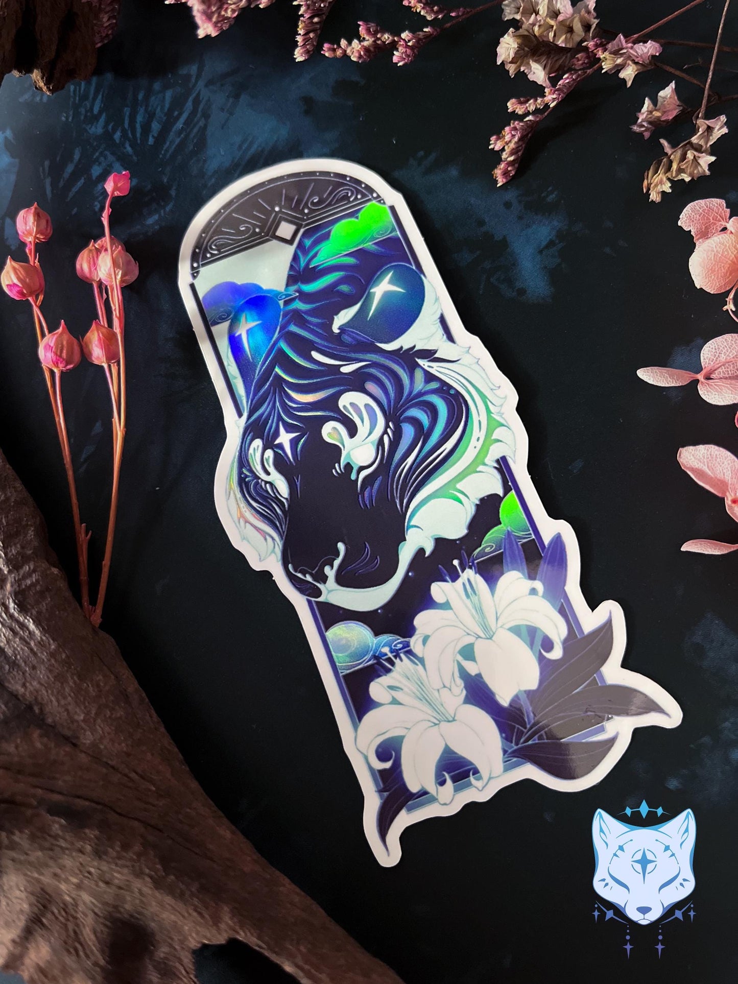 Celestial Tiger Holographic Stickers | 11.5cm tall