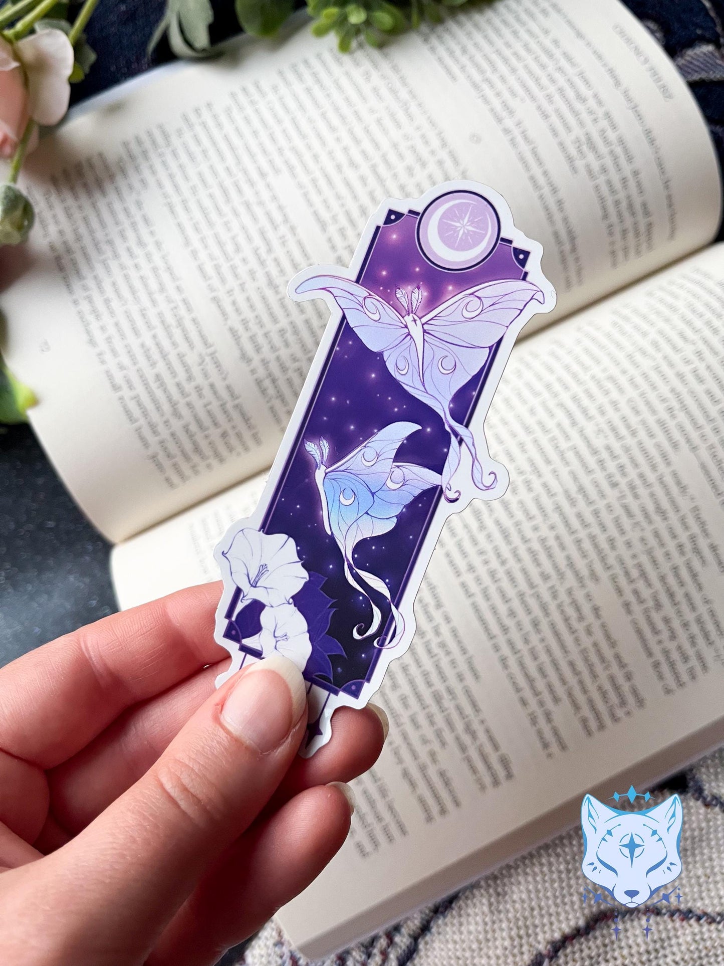 Lunar Moth Holographic Stickers | 11cm tall