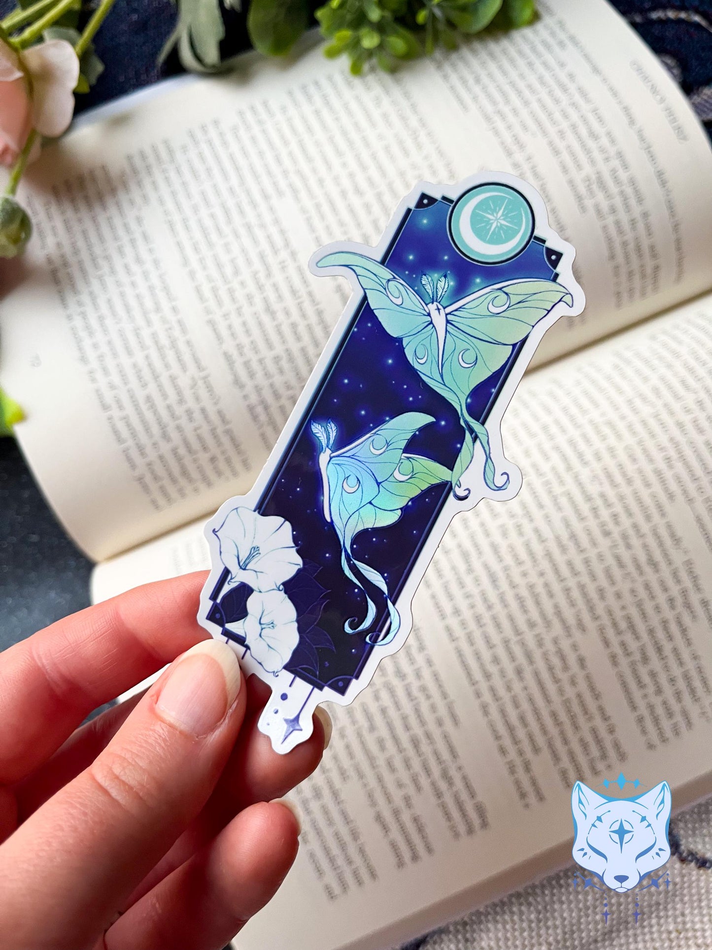 Lunar Moth Holographic Stickers | 11cm tall