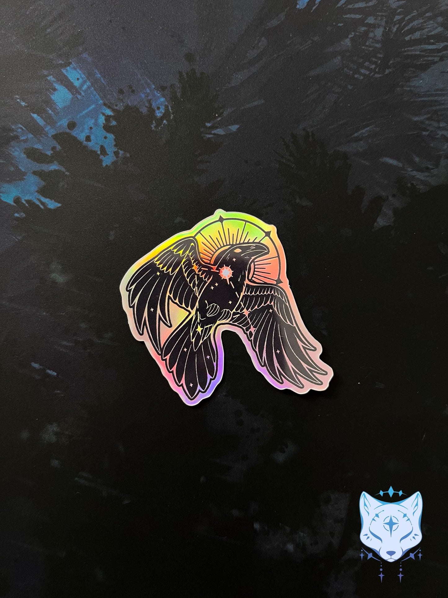 Corvus Crow Holographic stickers | 5cm tall