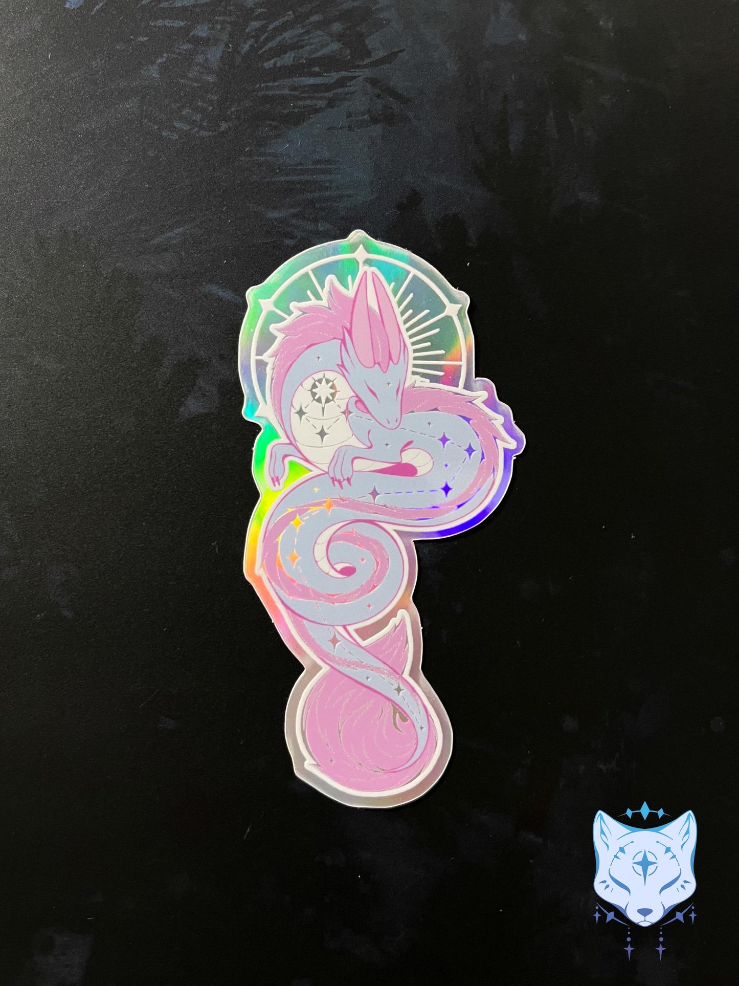 Draco Dragon Holographic stickers | 8cm tall