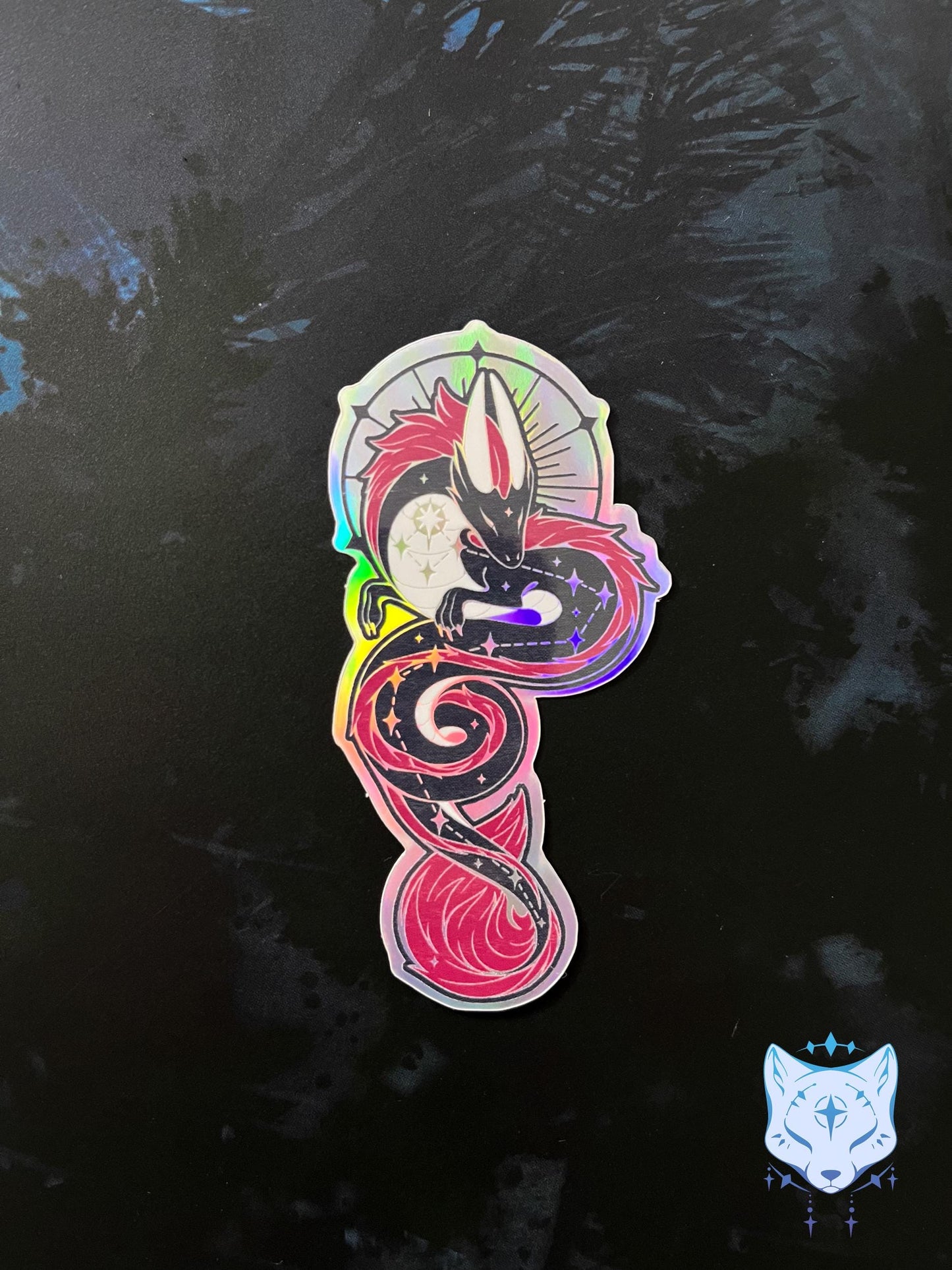 Draco Dragon Holographic stickers | 8cm tall