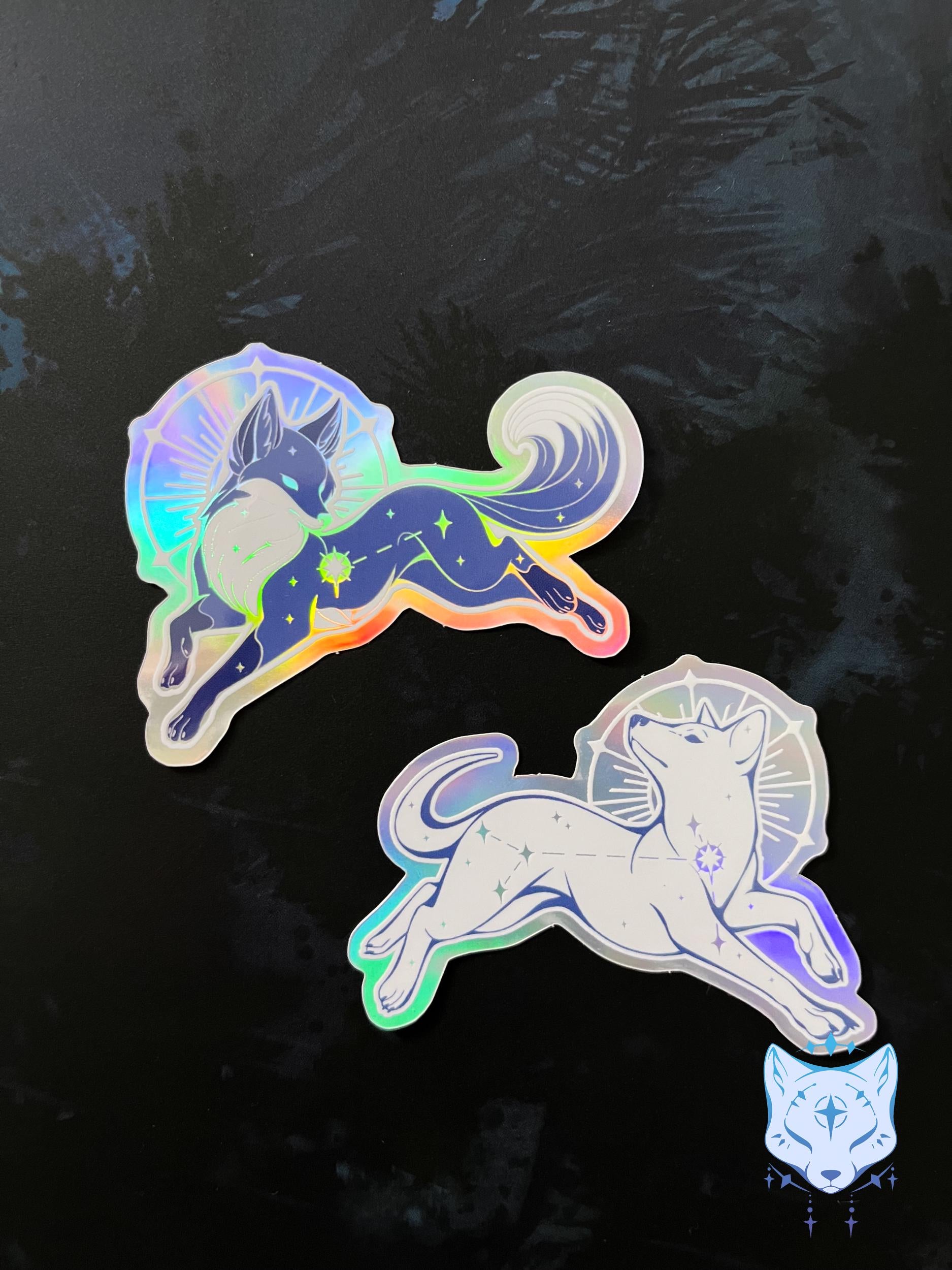 Canis Major & Minor Holographic stickers | 5cm tall