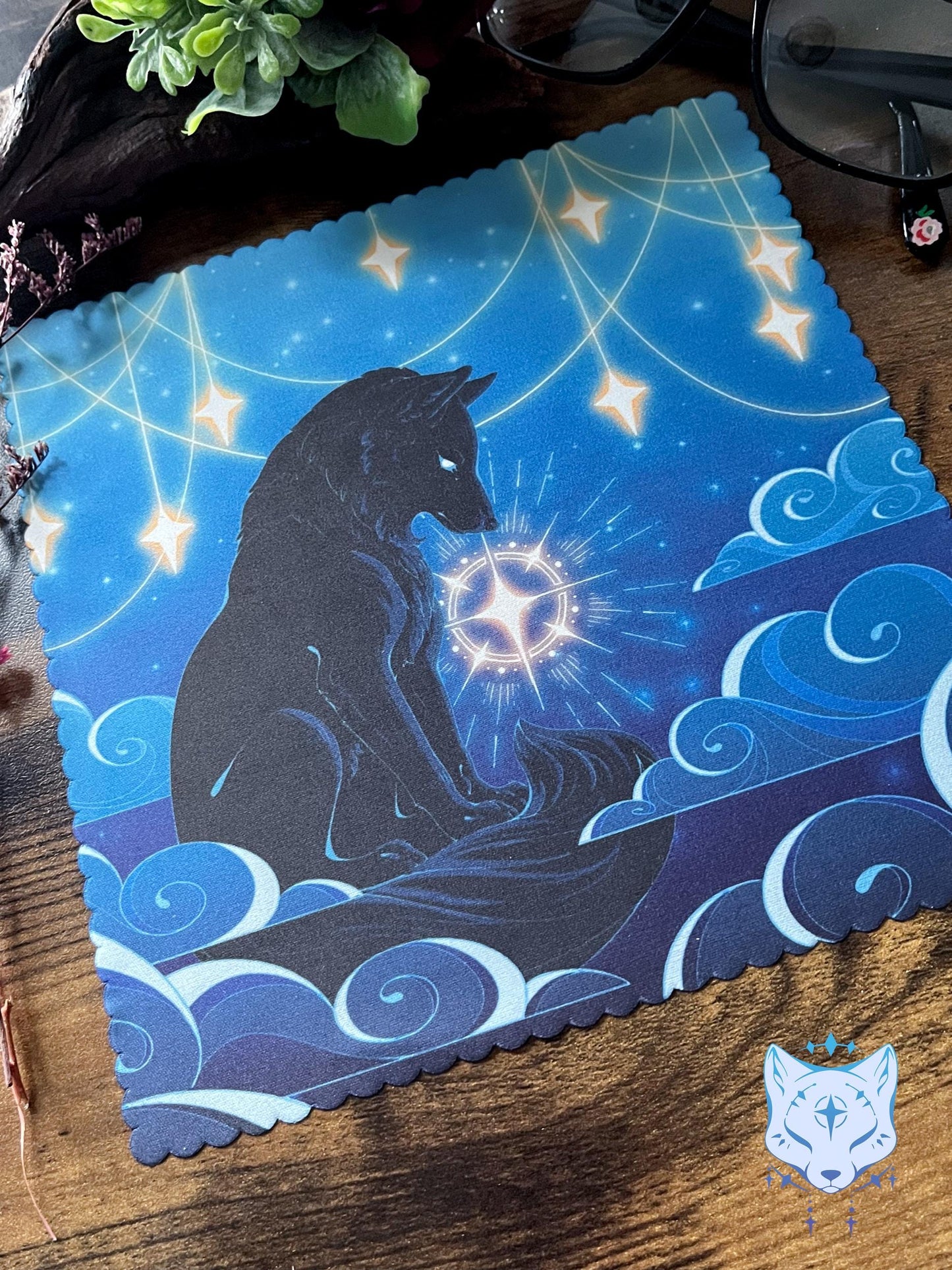 Celestial Wolf Microfibre Lens Cloth: Double Sided