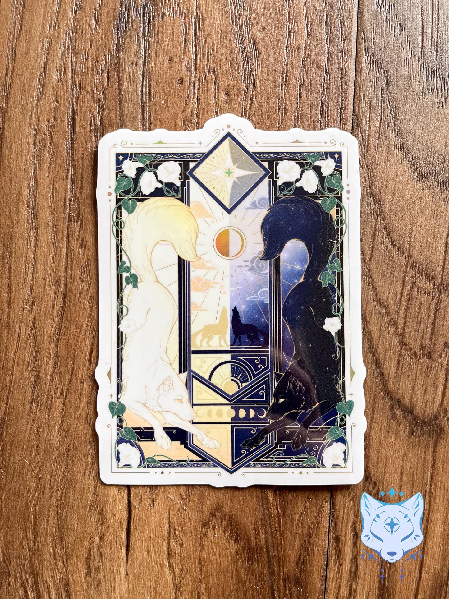 Night & Day Wolves | Holographic Stickers 11cm tall