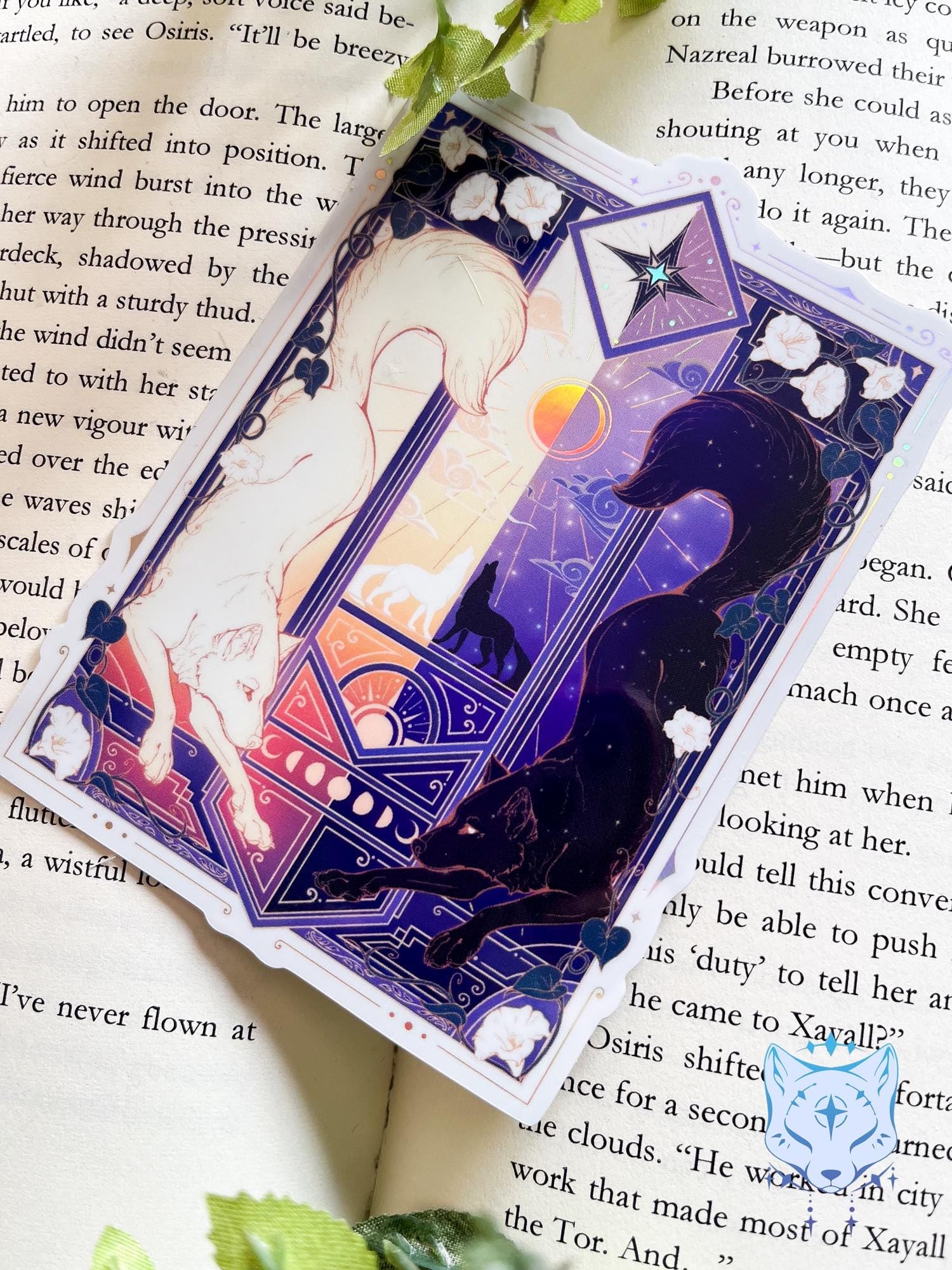 Night & Day Wolves Purple | Holographic Stickers 11cm tall