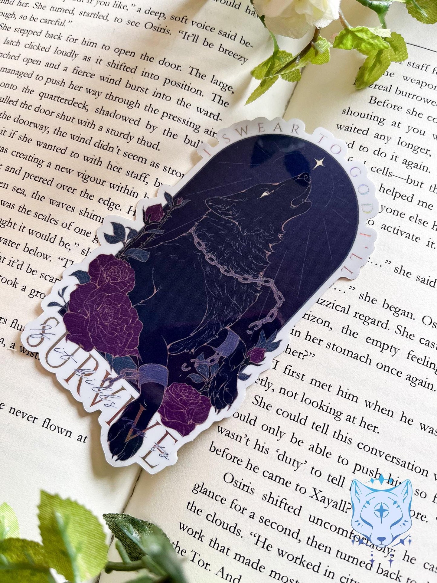 Survive Wolf | Holographic Sticker 11cm tall